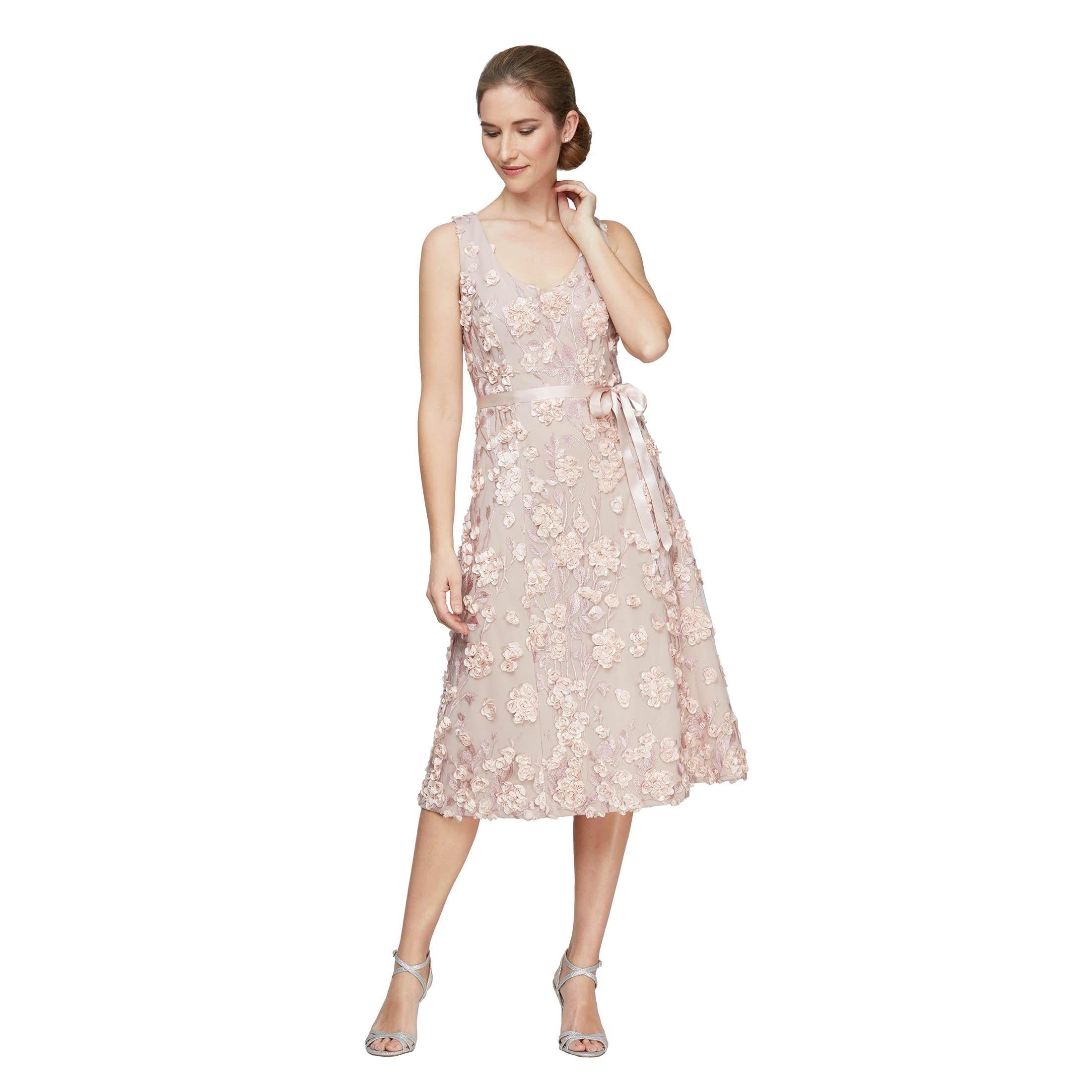 Alex Evenings Sleeveless Midi Length Dress 81171061 - The Dress Outlet