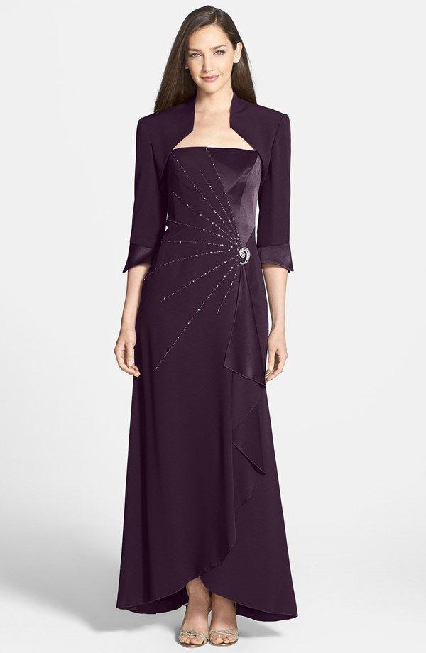 Square Floor-Length Satin Formal A-Line Alexander by Daymor 2006