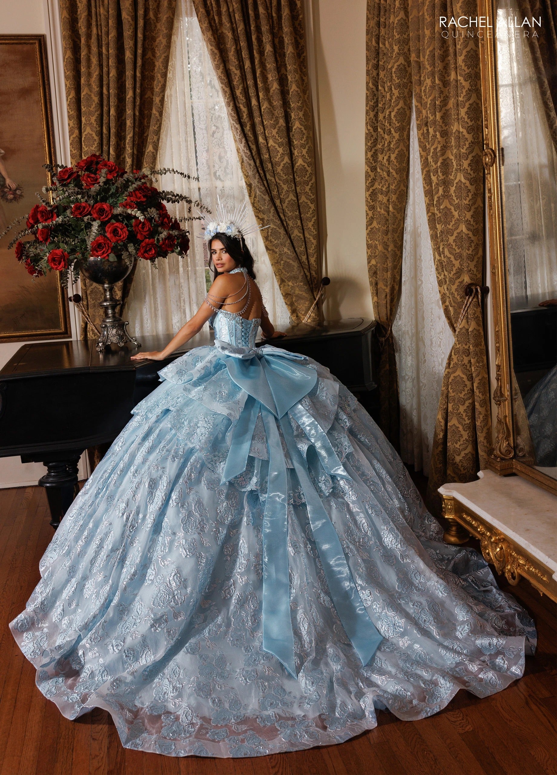 Off-the-Shoulder Floor-Length with T in Tulle Quinceañe Ball Gown Rachel Allan RQ6020
