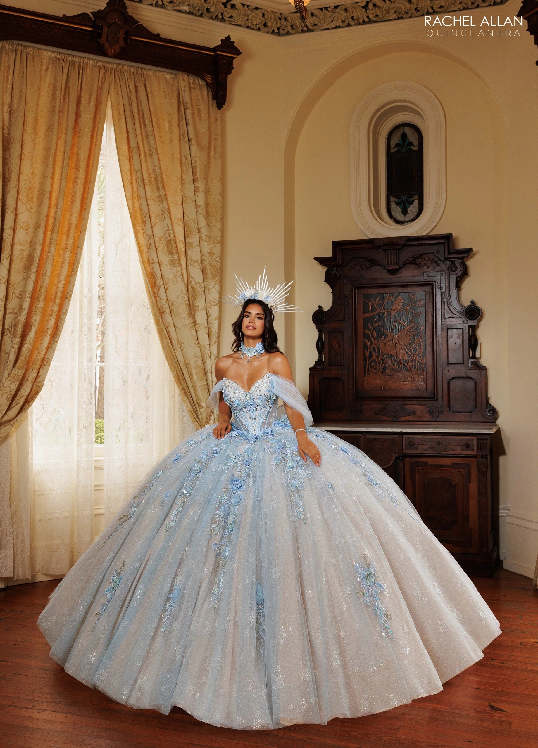 Sweetheart Floor-Length with T in Tulle Quinceañe Ball Gown Rachel Allan RQ6023