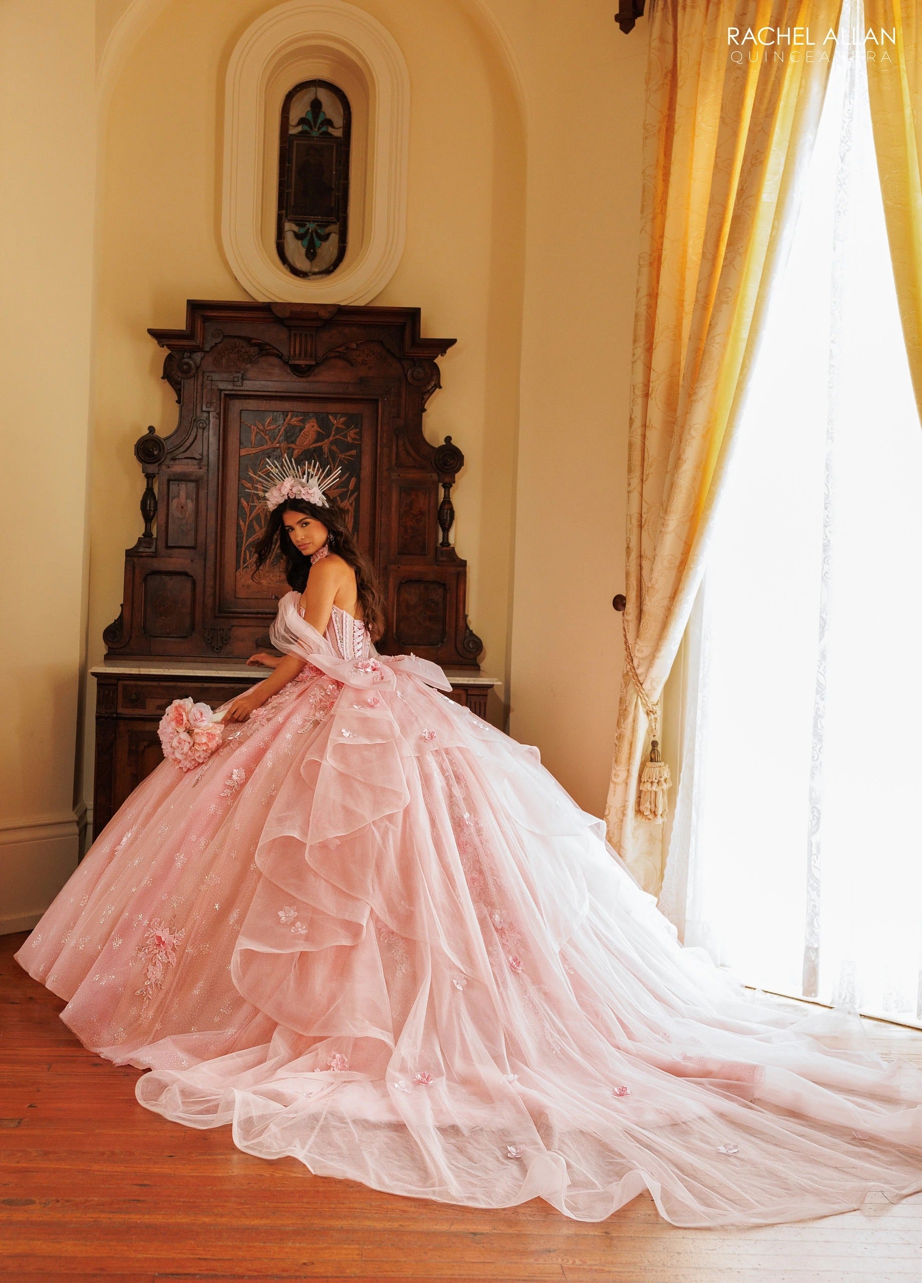 Sweetheart Floor-Length with T in Tulle Quinceañe Ball Gown Rachel Allan RQ6023