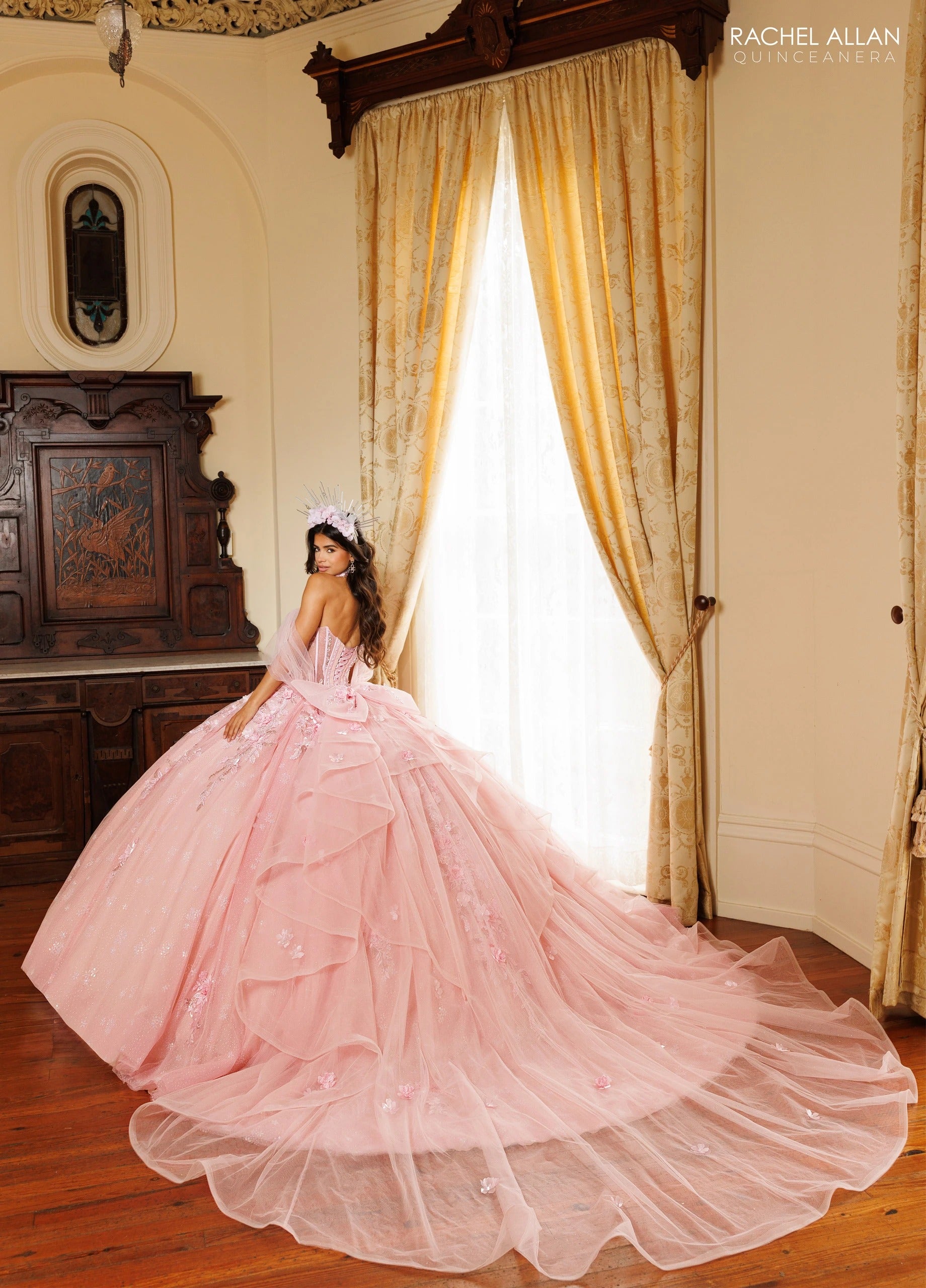 Sweetheart Floor-Length with T in Tulle Quinceañe Ball Gown Rachel Allan RQ6023