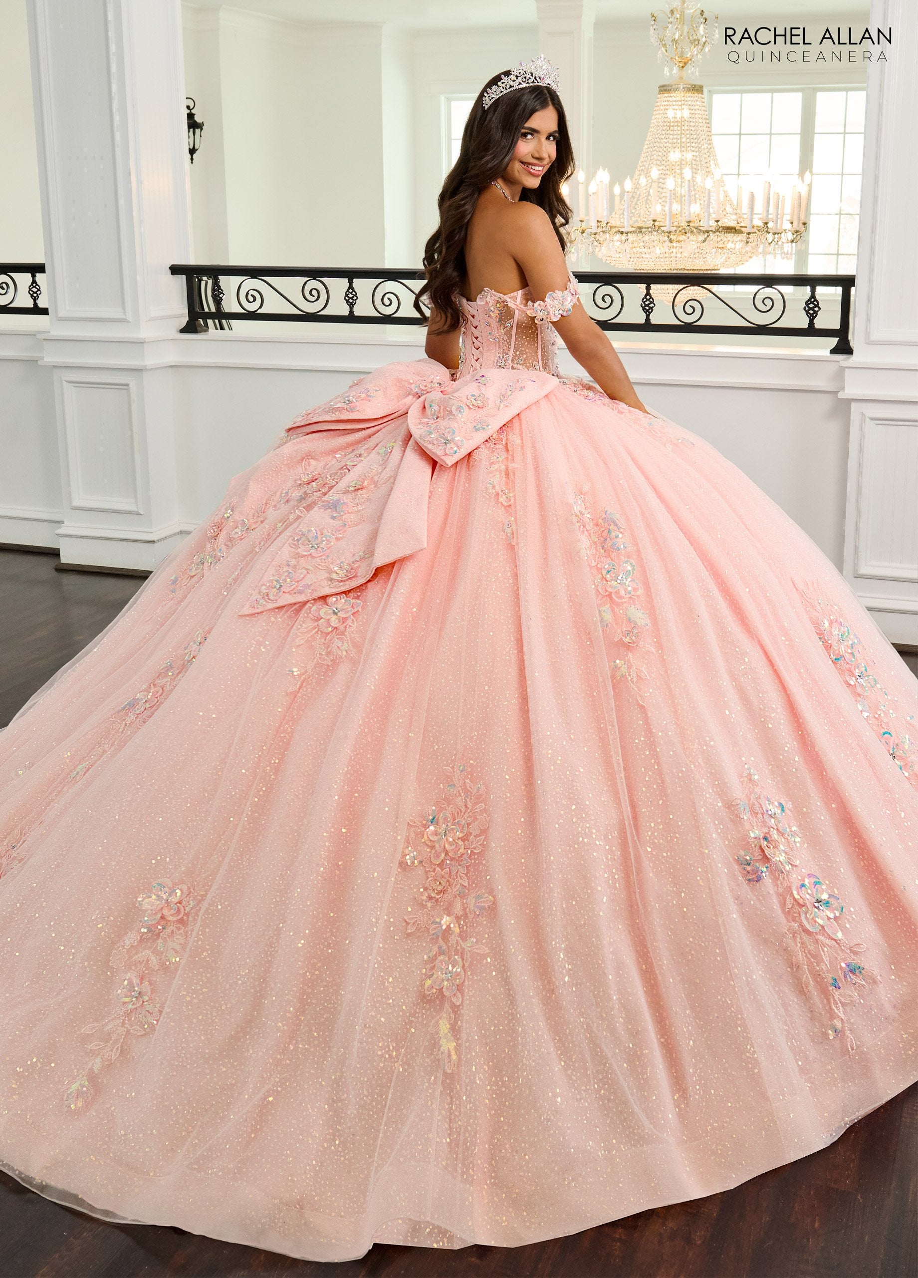Quinceniera Dresses Sweet 16 Long Glitter Quinceanera Dress Blush