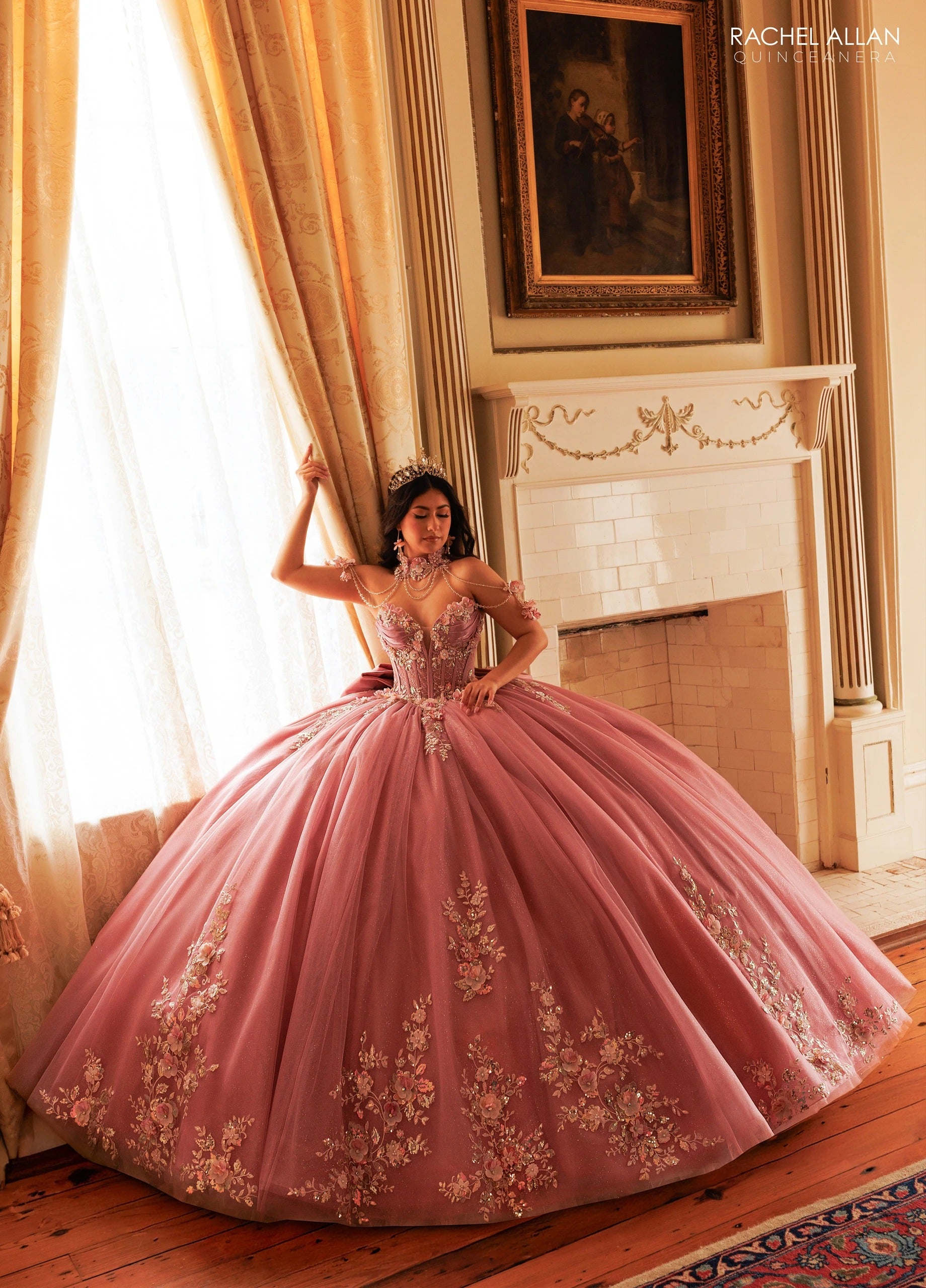 Sweetheart Floor-Length Tulle Quinceañe Ball Gown Rachel Allan RQ3184