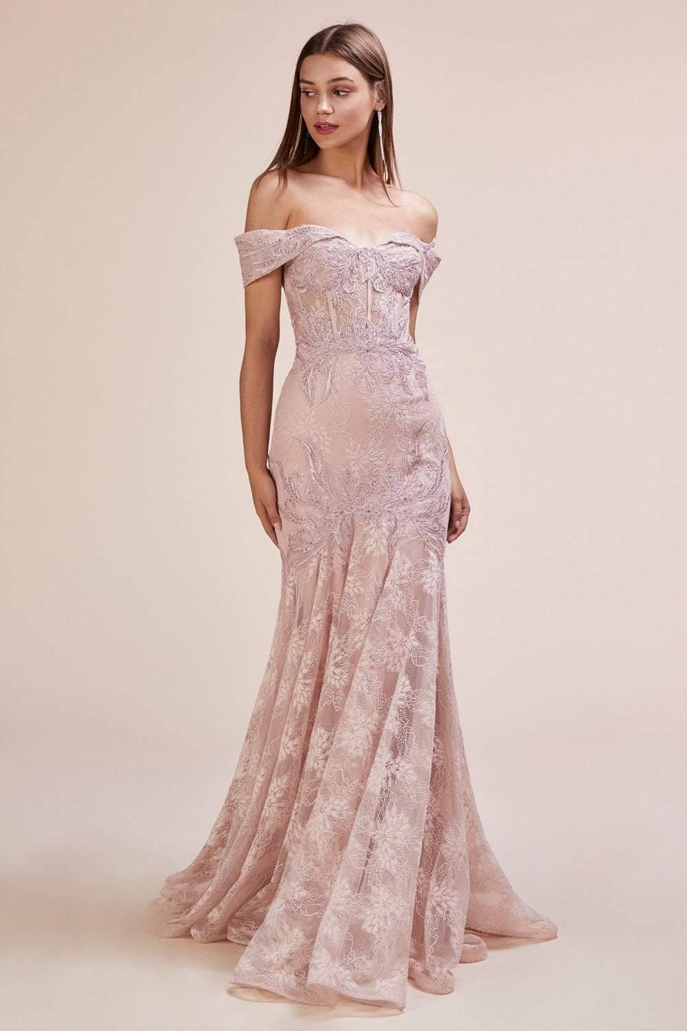 Andrea & Leo CDA0666 Long Prom Dress Evening Gown Dusty Rose