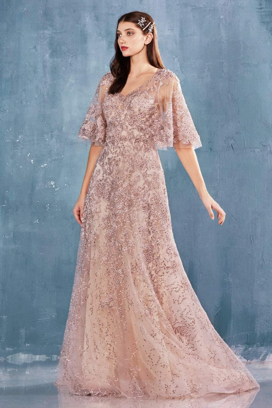 Andrea & Leo CDA0972 Long Formal Dress Evening Gown Rose