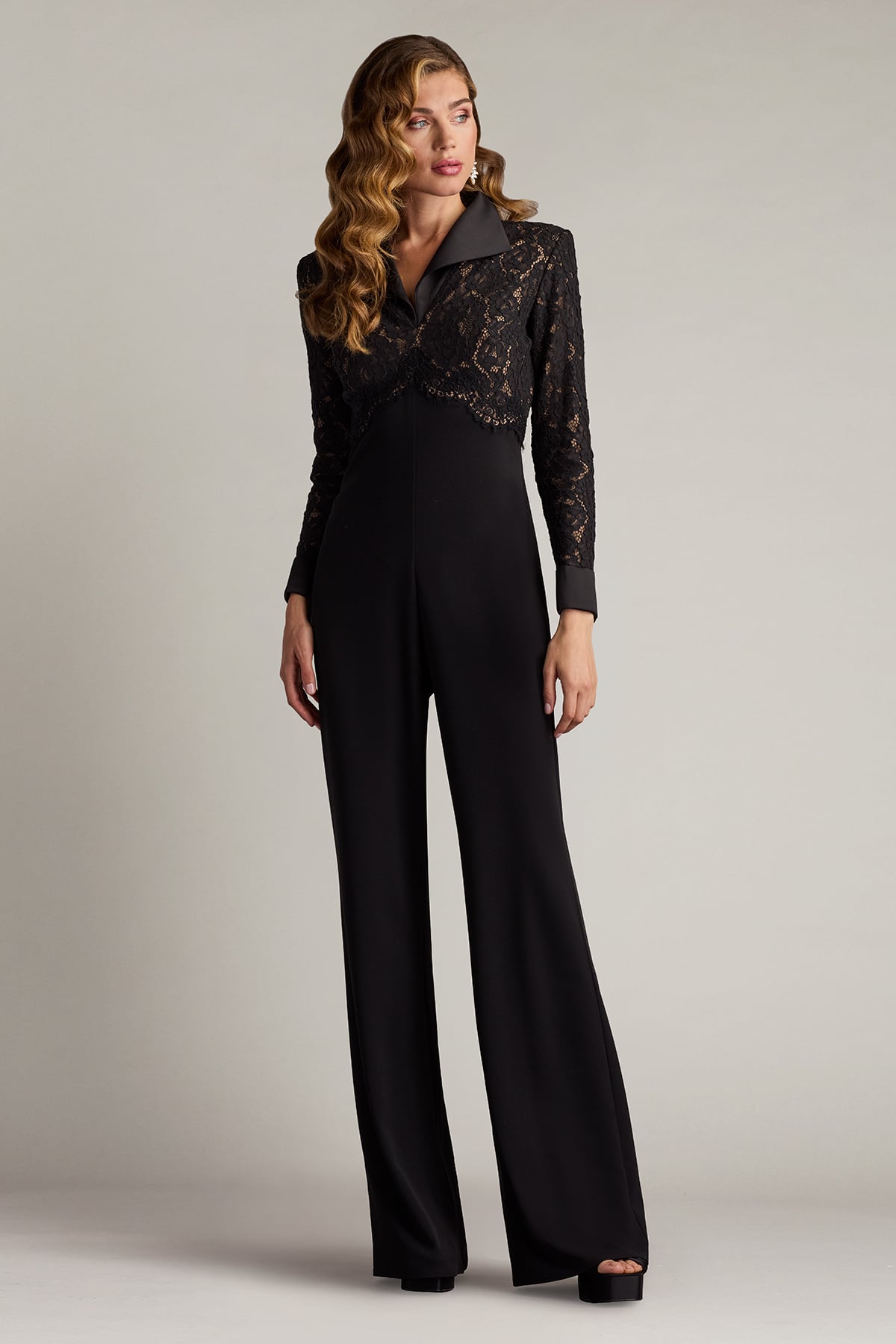 Jumpsuit Long Sleeve Formal Jumpsuit Black/Nude