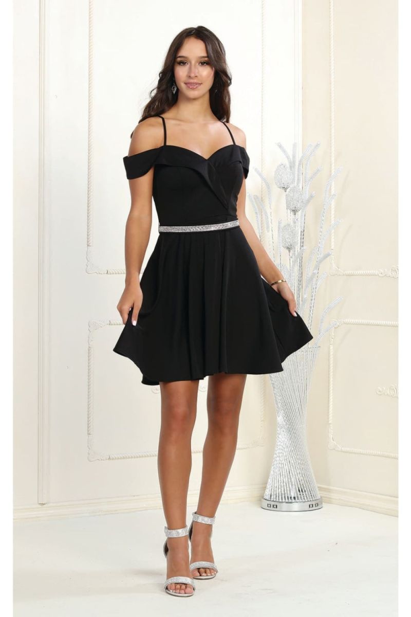 Off-the-Shoulder Mini/Short Chiffon Cocktail A-Line May Queen 1916
