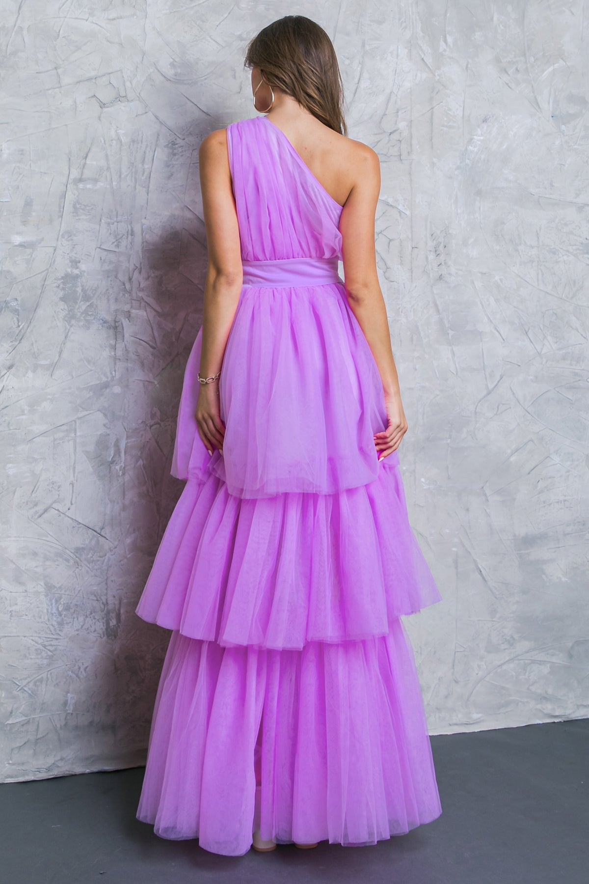 Prom Dresses High Low Formal Prom Ruffle Dress Flying Tomato ID20245 Orchid