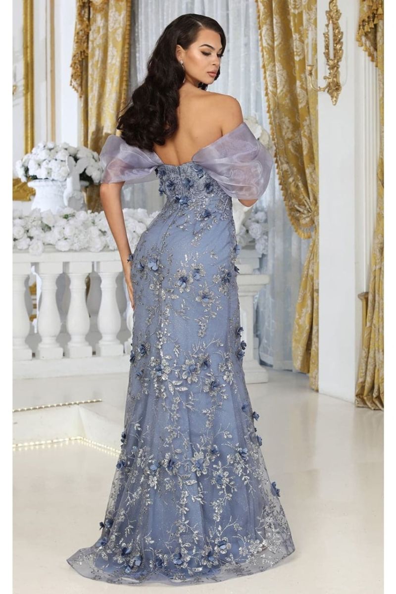 Off-the-Shoulder Floor-Length Tulle Prom Sheath/Column May Queen RQ8037