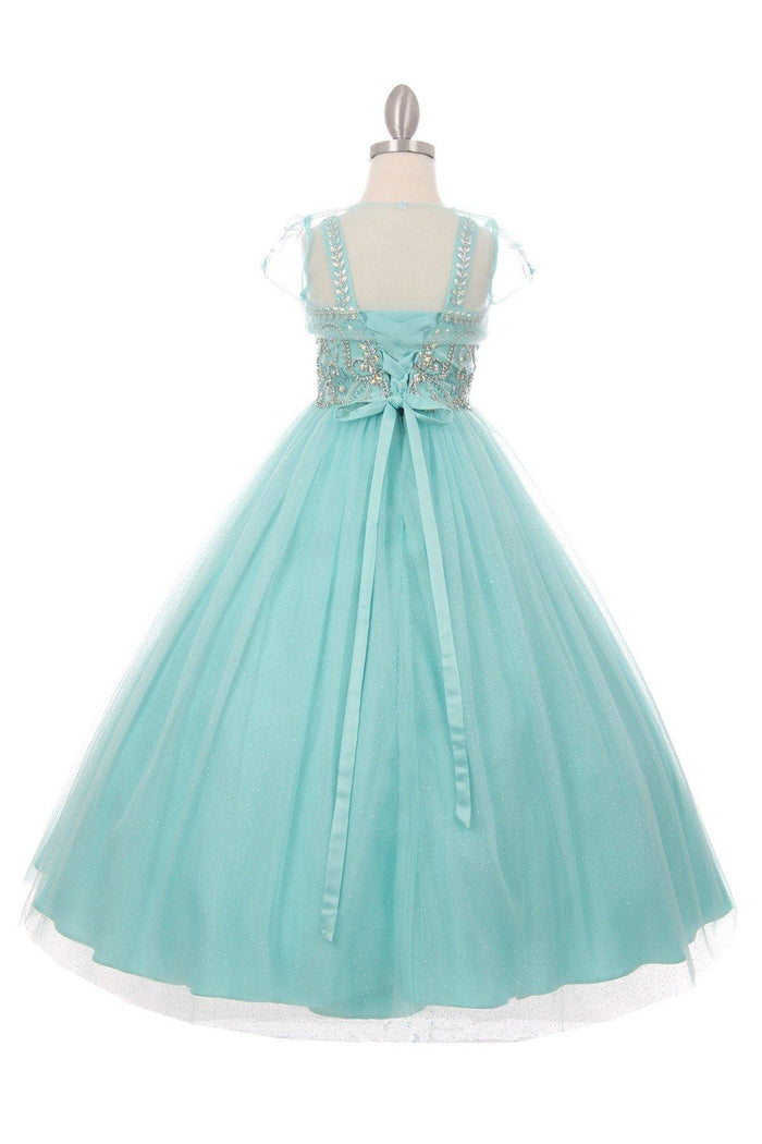 Beaded Gown with Shrug Flower Girl Dress - The Dress Outlet Cinderella Couture