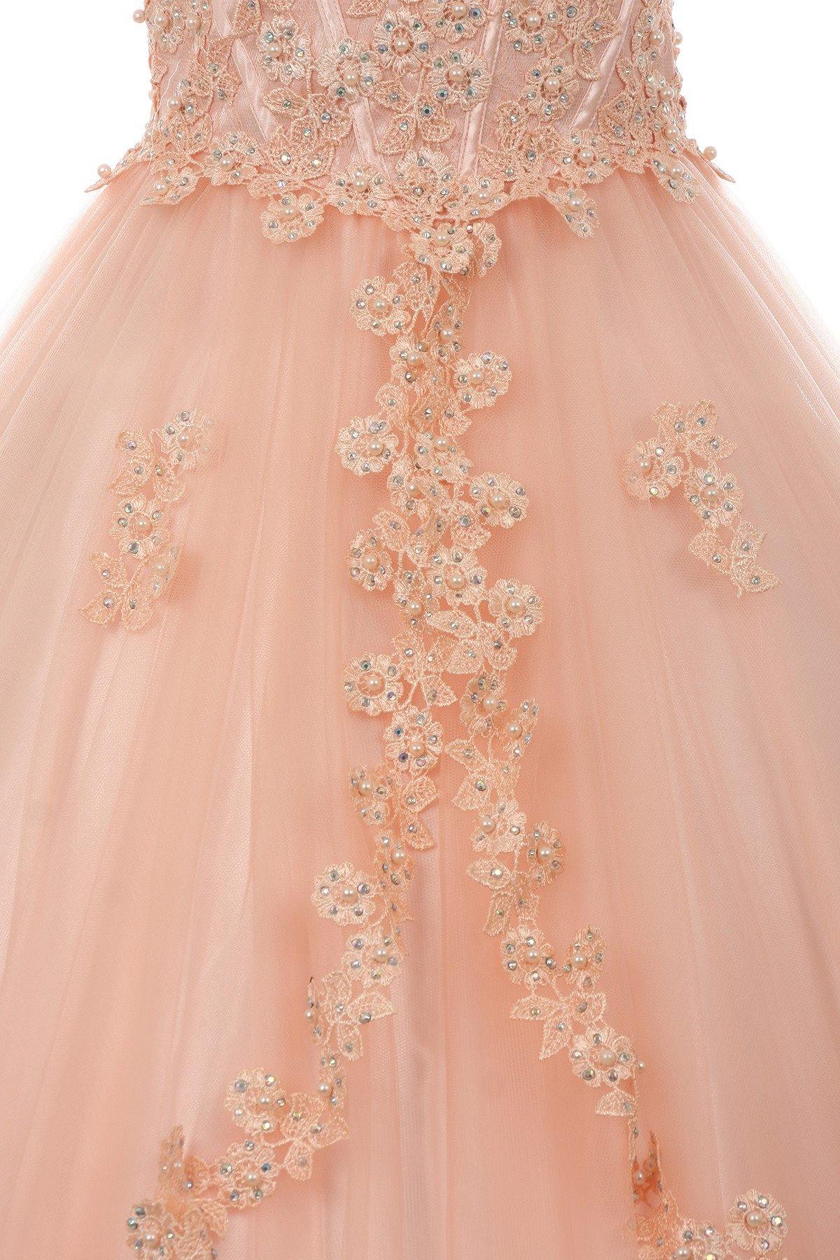 Beaded Halter Style Long Gown Flower Girl Dress - The Dress Outlet Cinderella Couture