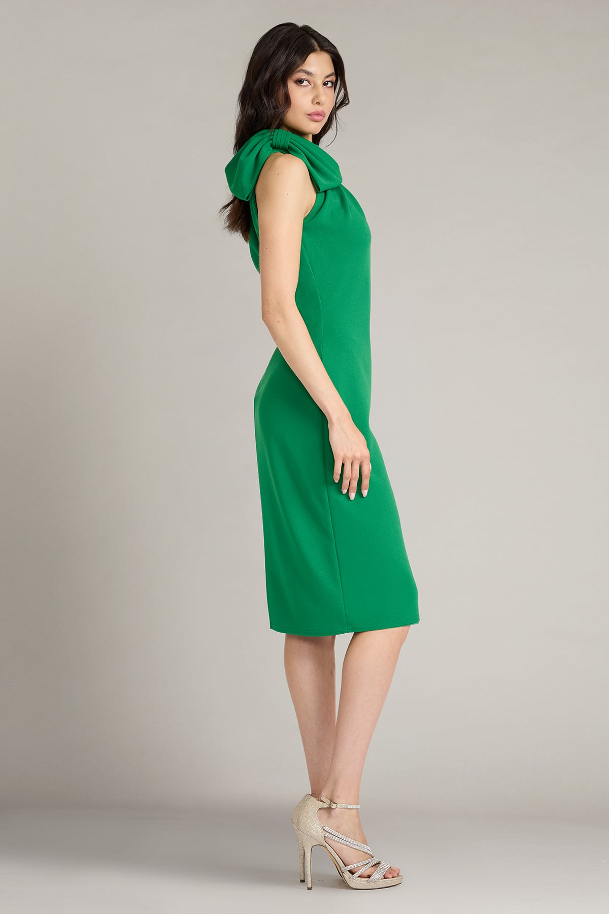 Cocktail Dresses Short Fitted Cocktail Dress Tadashi Shoji BOS23521MX Bamboo