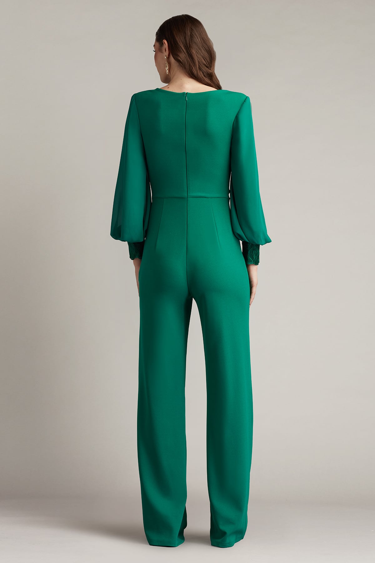Jumpsuit Long Sleeve Formal Jumpsuit Emerald