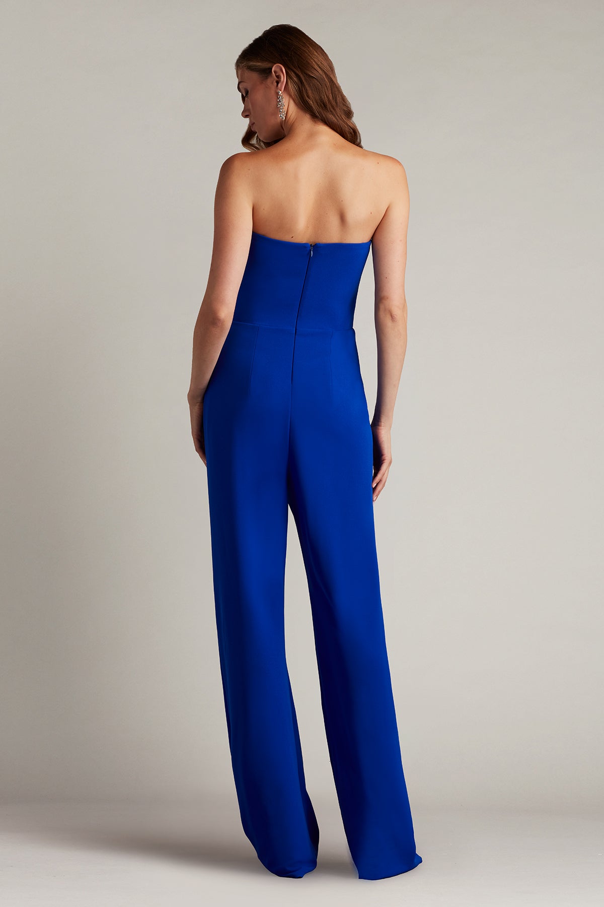 Jumpsuit Pleated Long Formal Ruffle Jumpsuit Blue Bell