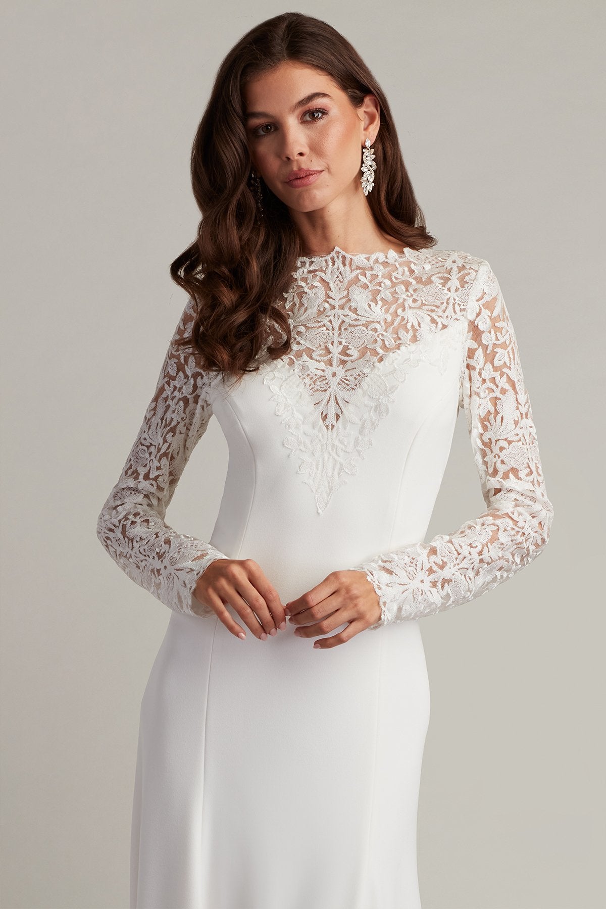 Wedding Dresses Simple Long Sleeve Wedding Dress Ivory