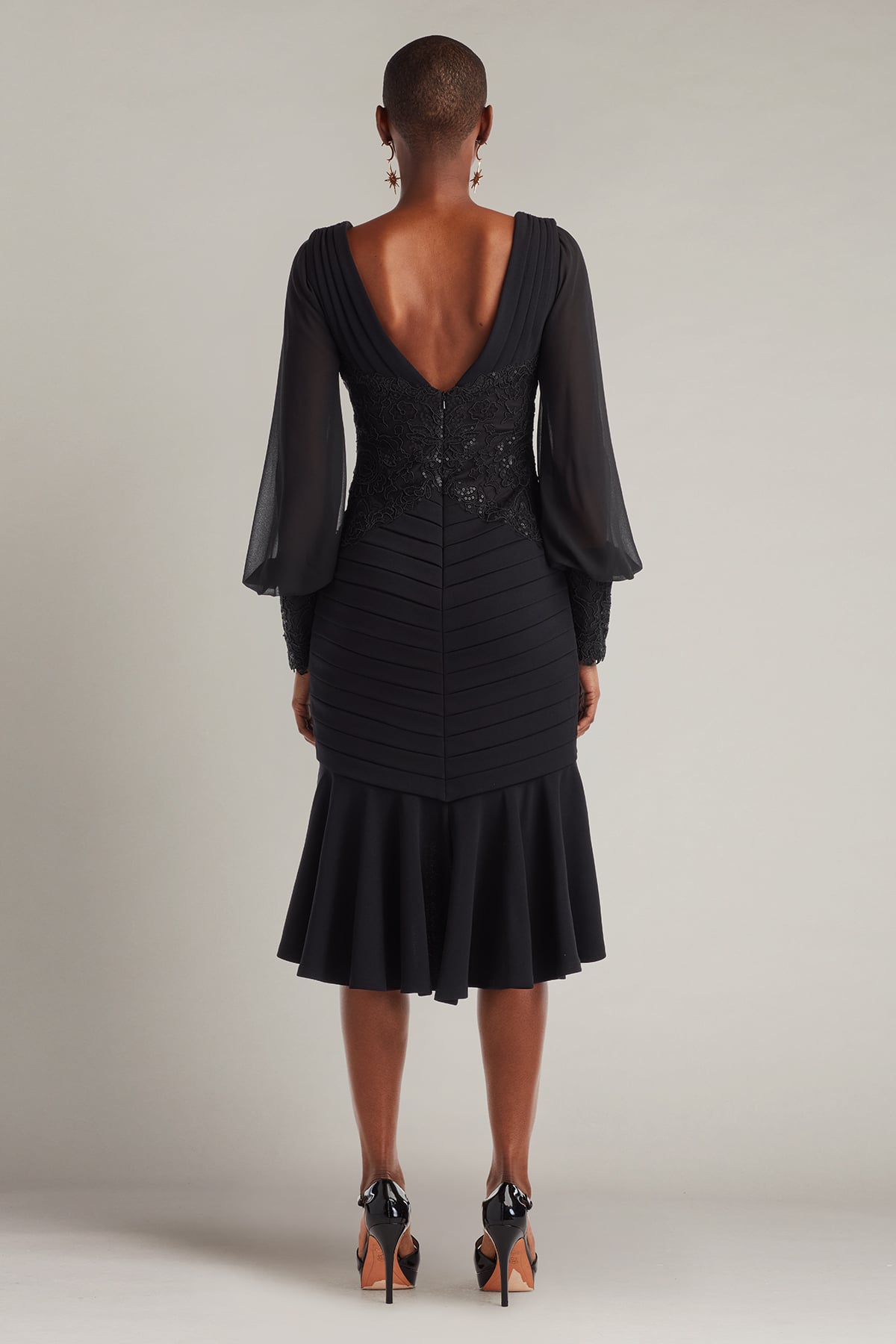 Cocktail Dresses Long Sleeve High Low Short Cocktail Dress Black