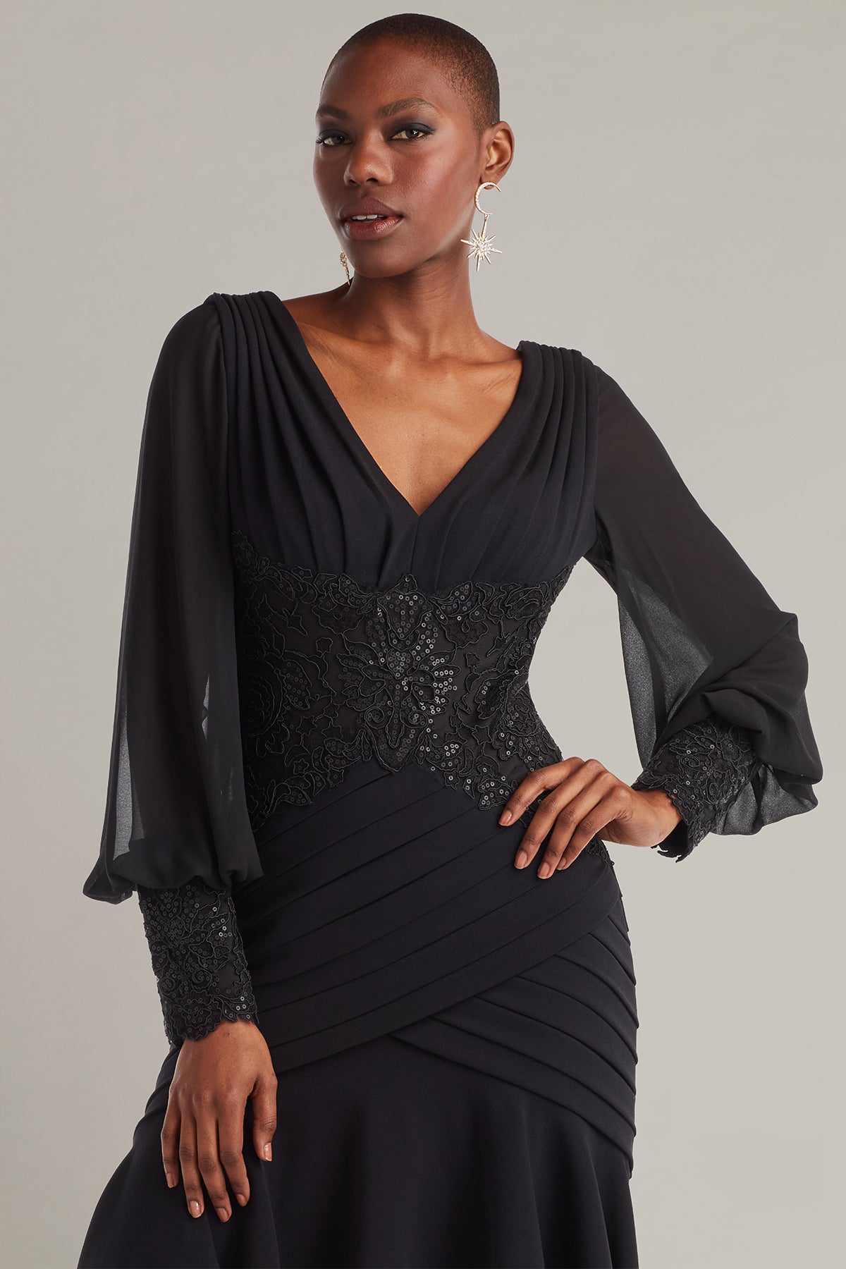Cocktail Dresses Long Sleeve High Low Short Cocktail Dress Black