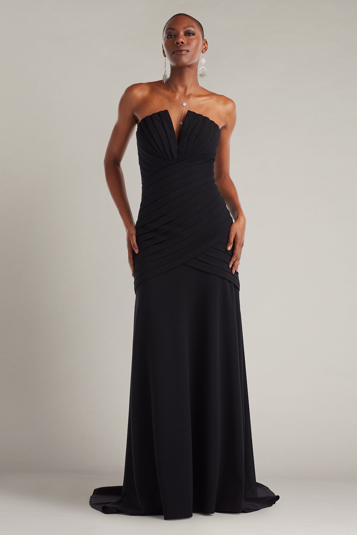 Prom Dresses Pleated Long Formal Prom Dress Black