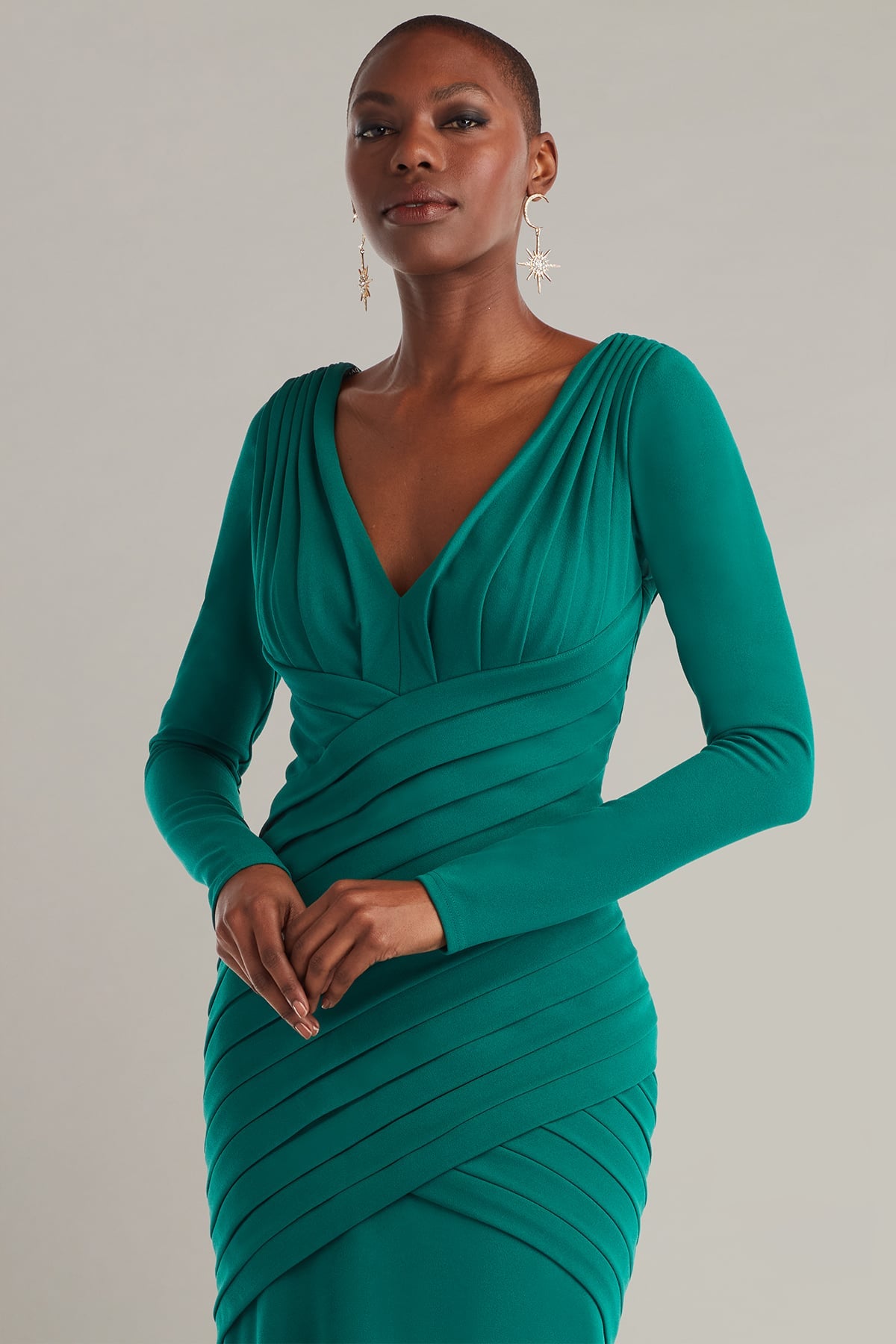 Mother of the Bride Dresses Long Formal Pleated Mother of the Bride Dress Emerald