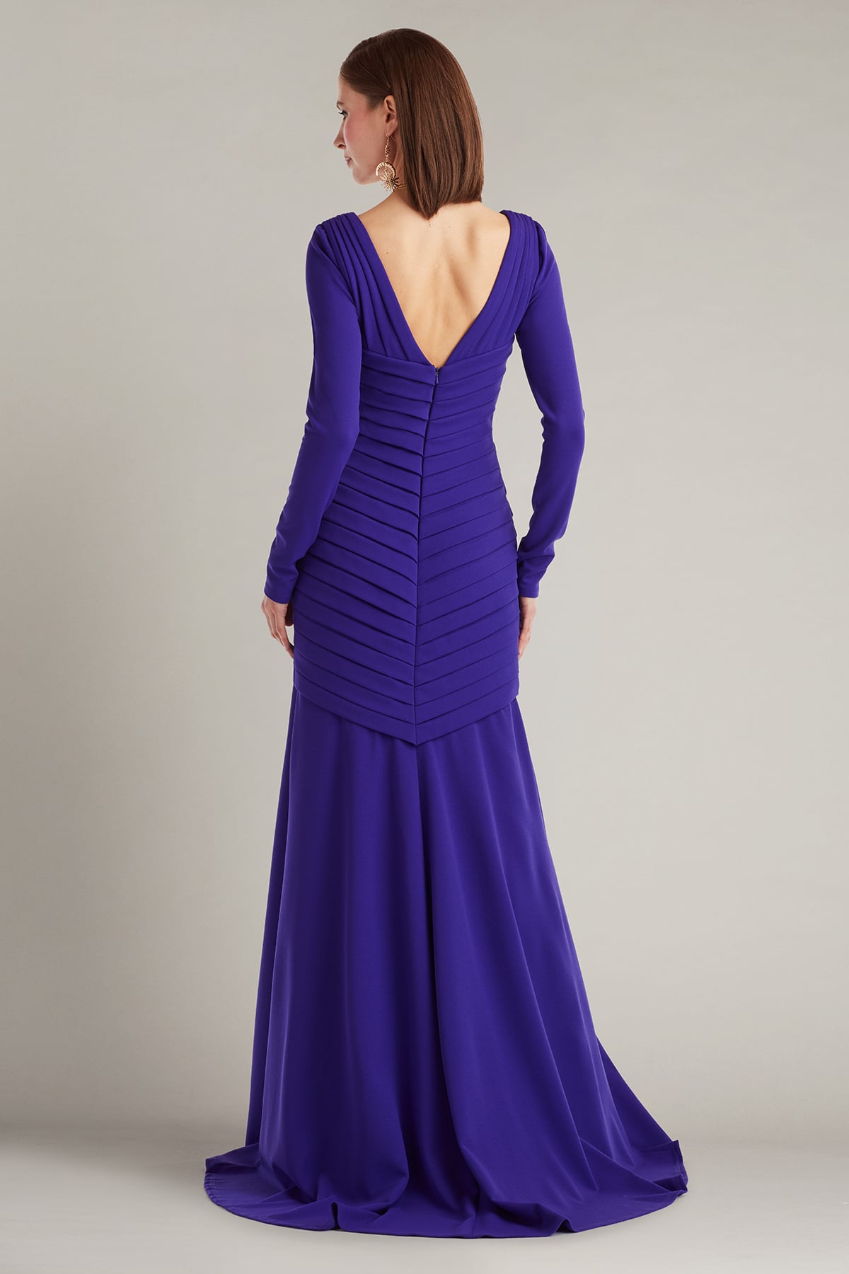 Mother of the Bride Dresses Long Formal Pleated Mother of the Bride Dress Purple Iris