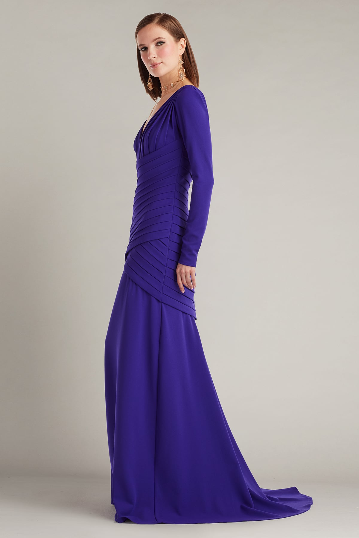 Mother of the Bride Dresses Long Formal Pleated Mother of the Bride Dress Purple Iris
