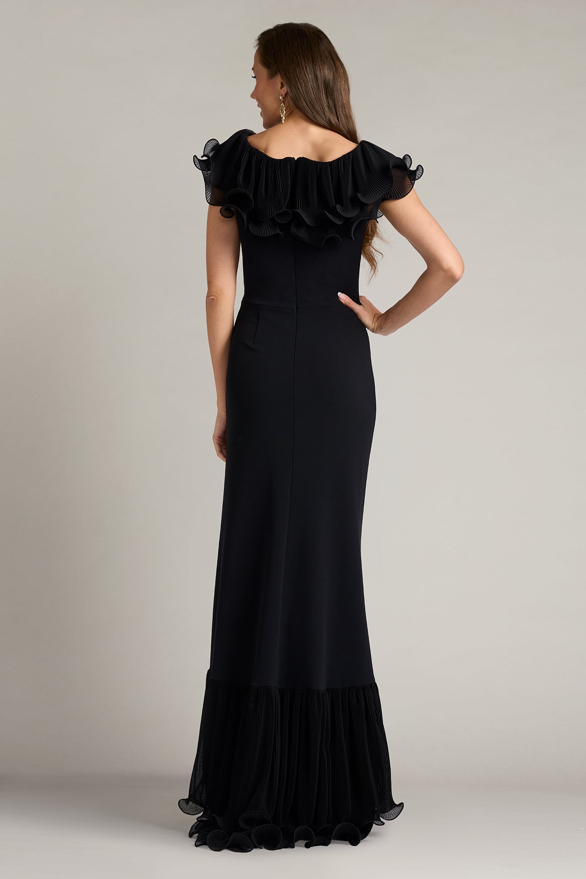 Formal Dresses Long Formal Ruffle Evening Dress Black