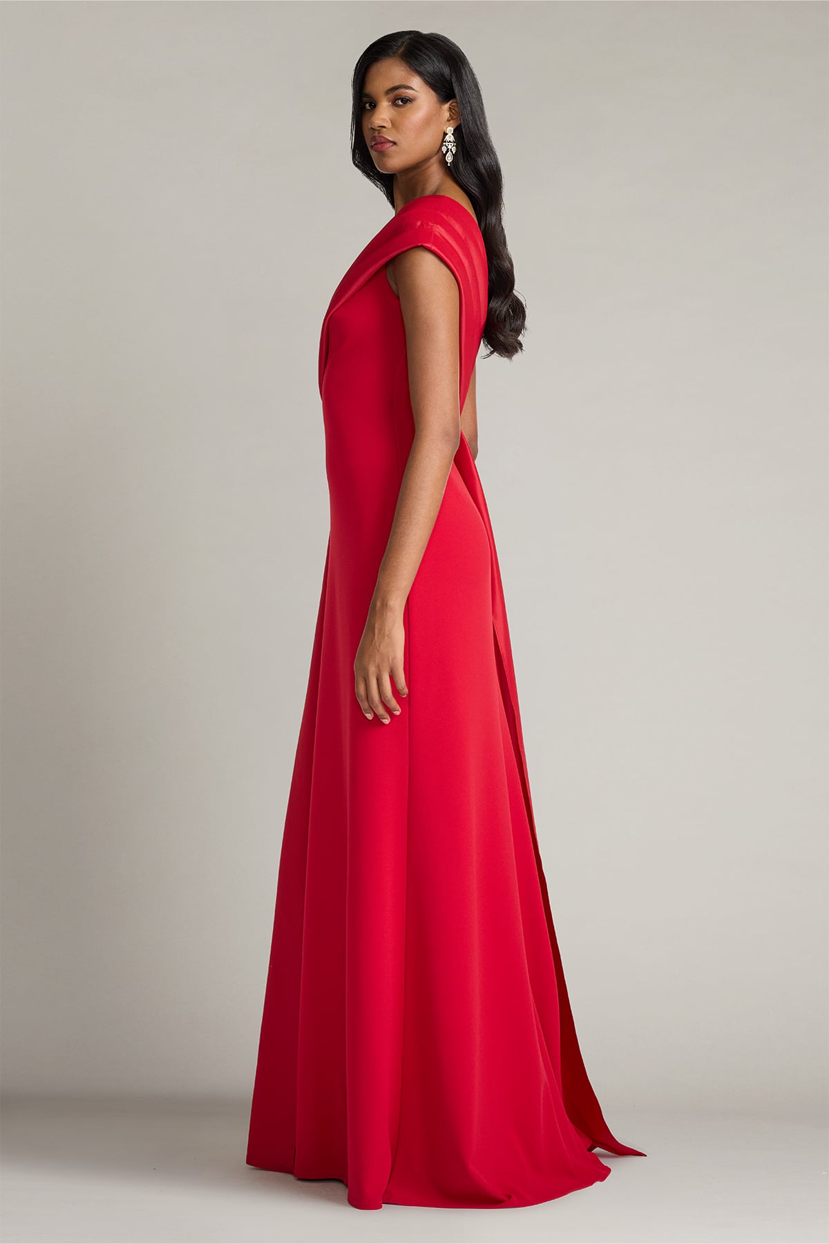 One-Shoulder Floor-Length Satin Formal A-Line Tadashi Shoji BOS26015L