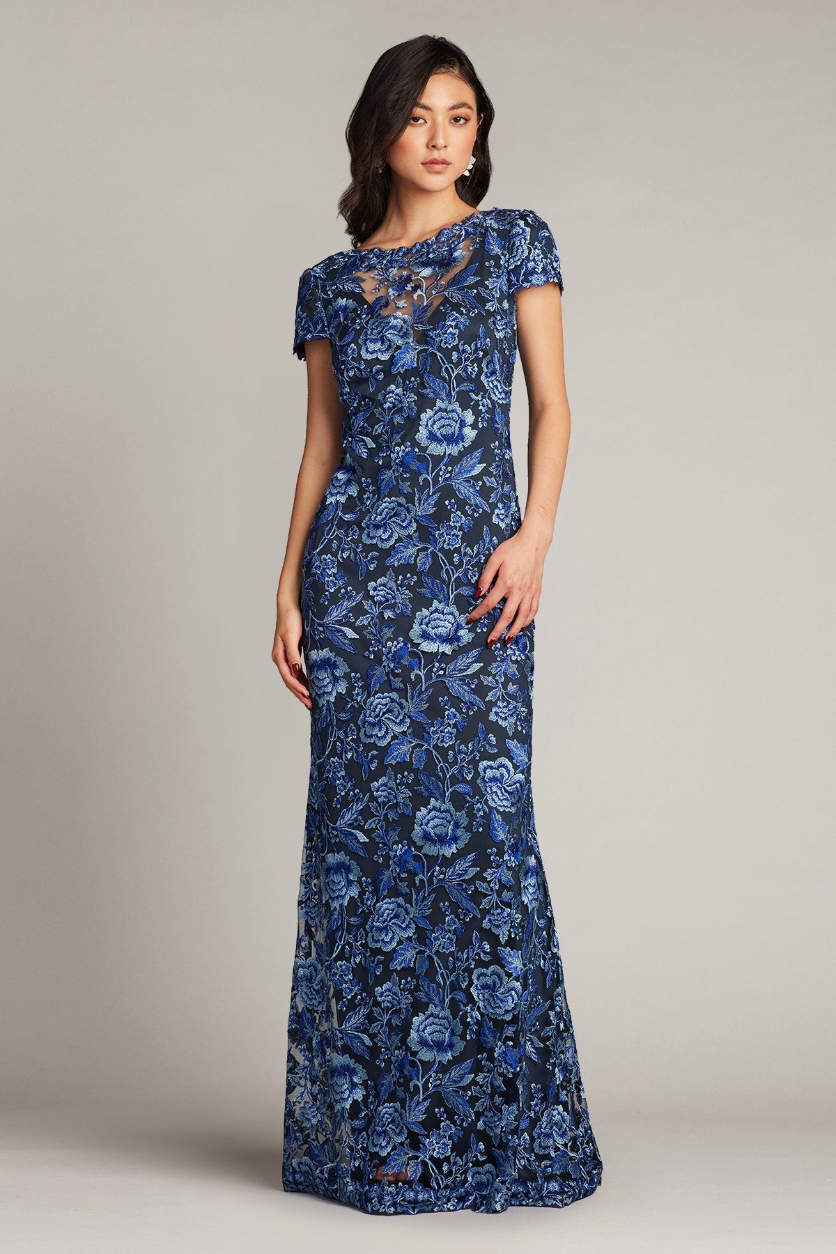 Formal Dresses Long Formal Floral Evening Dress Blue Violet/Navy