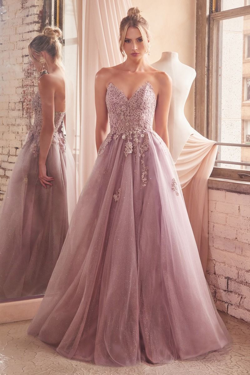 Dusty Mauve Cinderella Divine C148 Glitter Formal Prom Long Dress for 199.0 The Dress Outlet