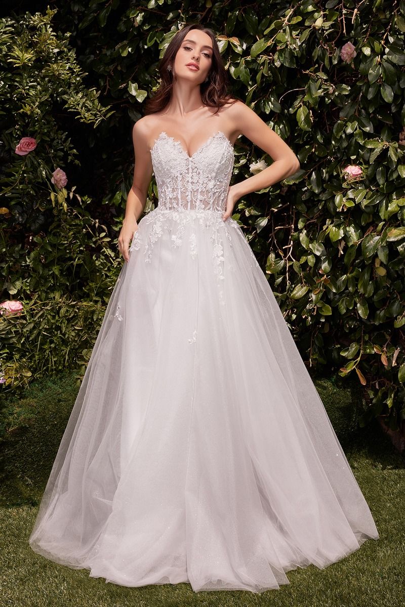 White glitter wedding dress hotsell