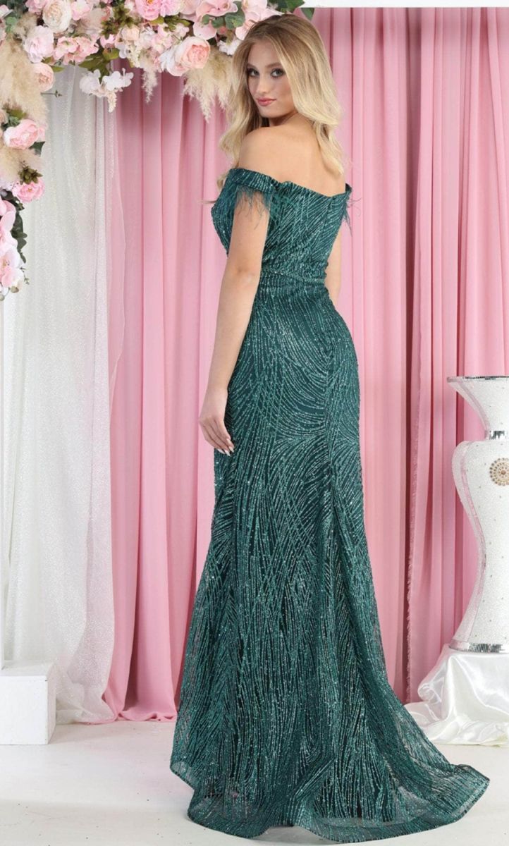 Off-the-Shoulder Floor-Length Sequin Prom Mermaid May Queen RQ7963