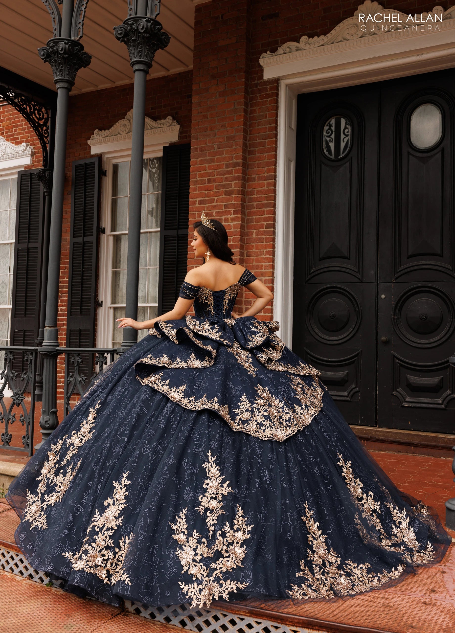 Off-the-Shoulder Floor-Length Tulle Quinceañe Ball Gown Rachel Allan RQ1191