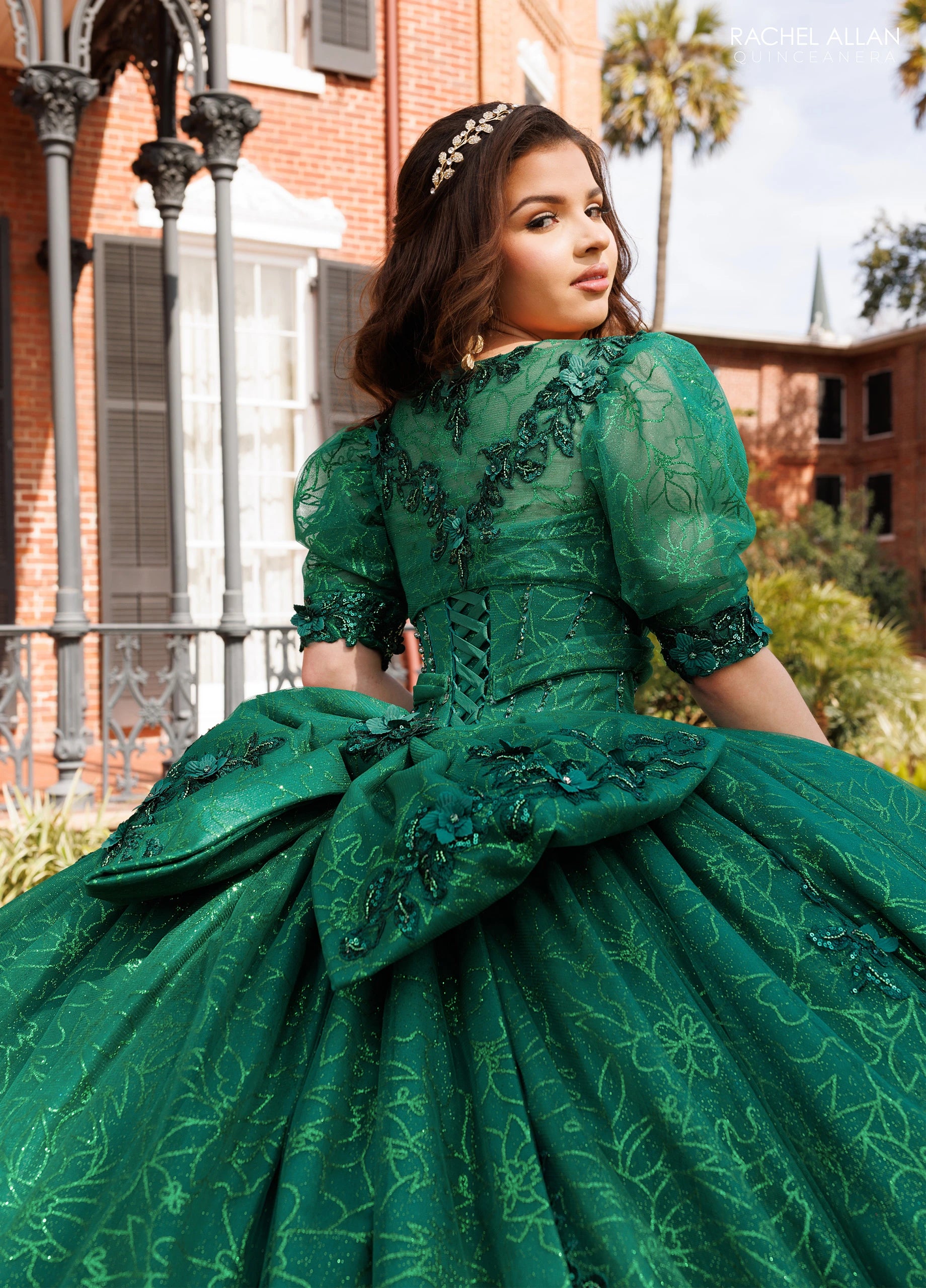 Strapless Curved Neck Floor-Length Tulle Quinceañe Ball Gown Rachel Allan RQ1195