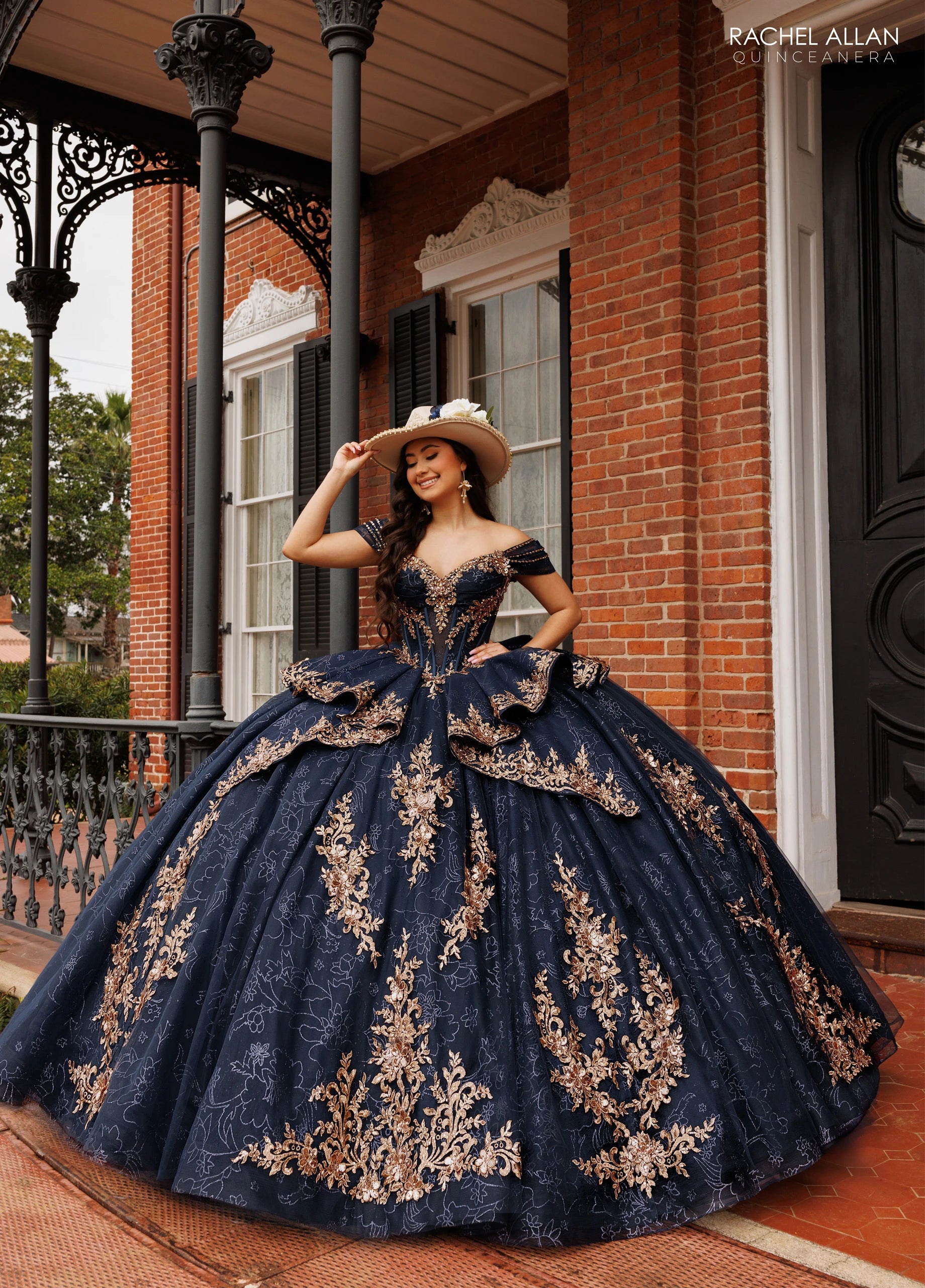 Off-the-Shoulder Floor-Length Tulle Quinceañe Ball Gown Rachel Allan RQ1191