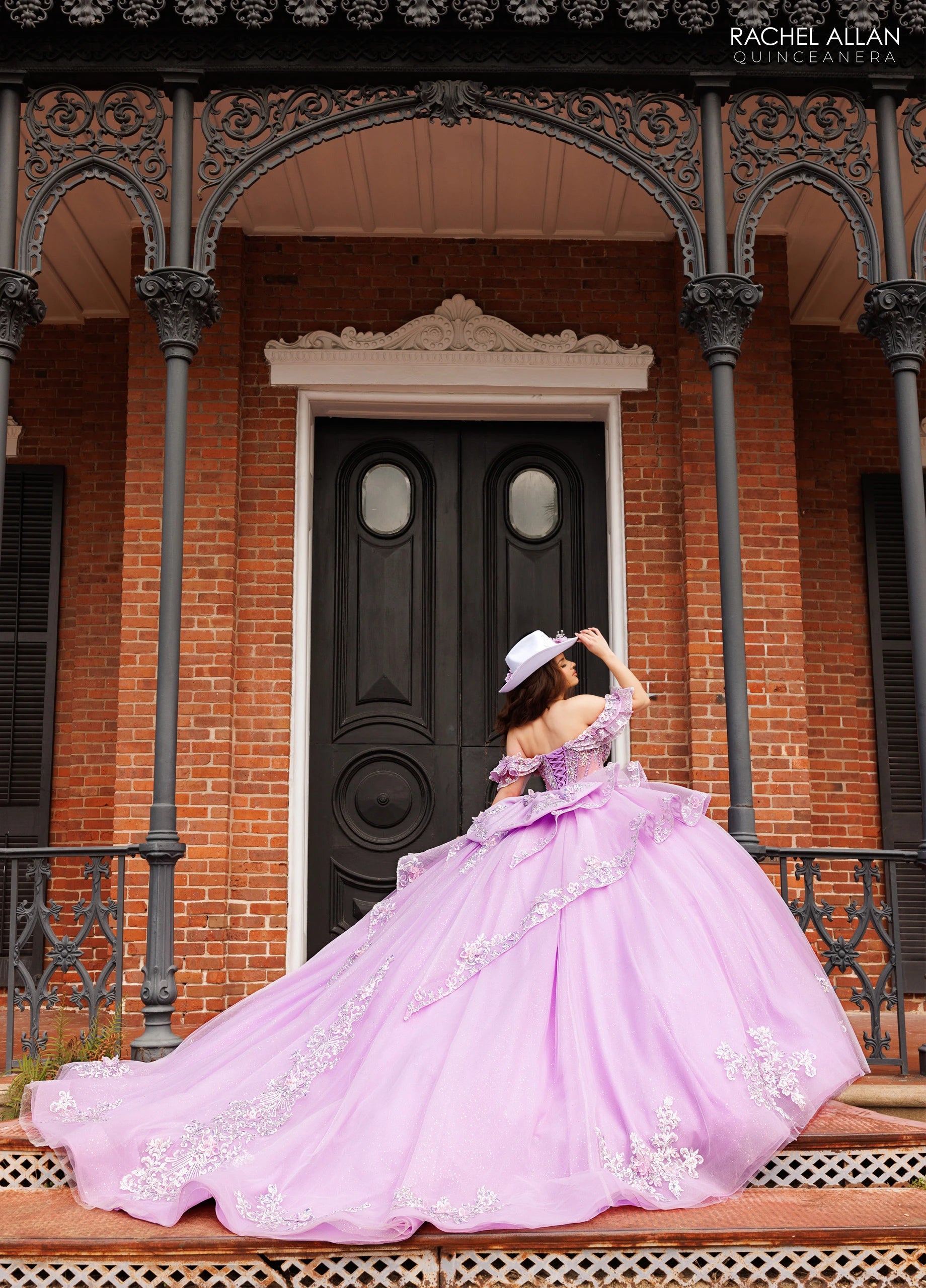 Off-the-Shoulder Floor-Length with T in Tulle Quinceañe Ball Gown Rachel Allan RQ1198