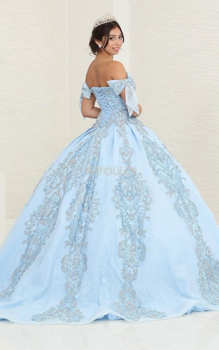 Off-the-Shoulder Floor-Length Tulle Quinceañera Ball Gown May Queen LK241