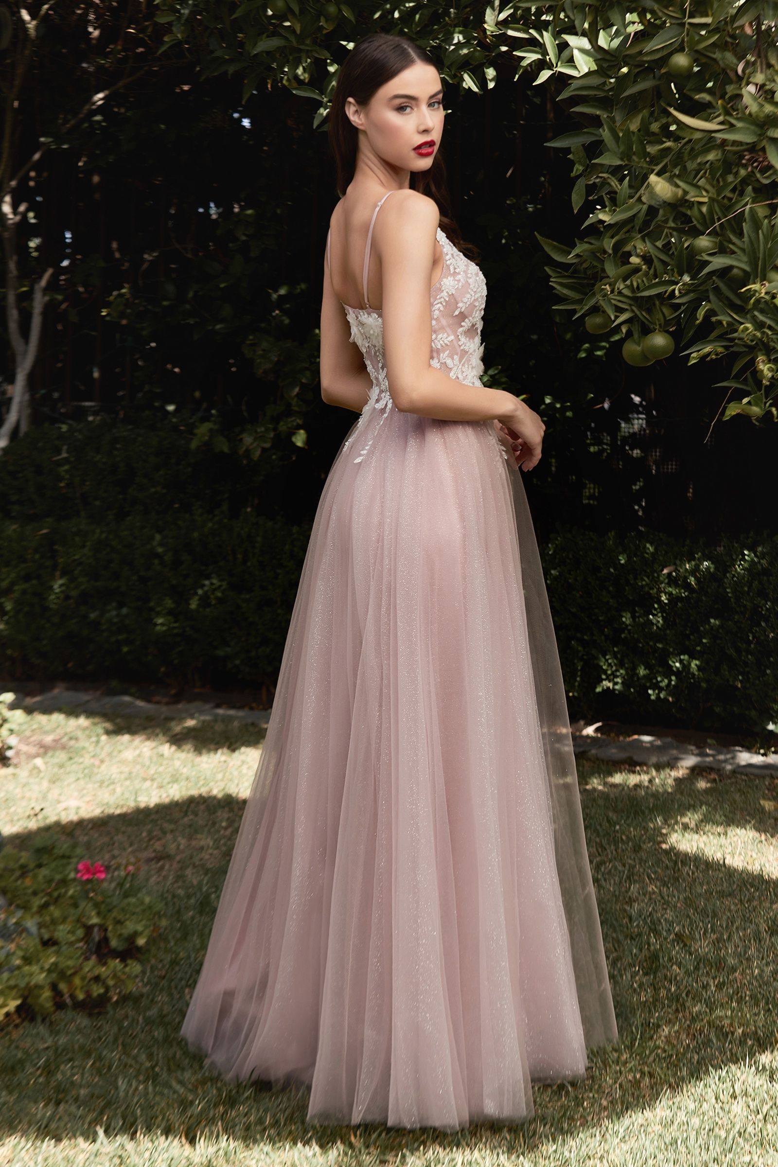 Prom Dresses Floral Long Formal A Line Prom Dress Mauve