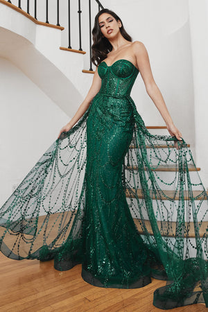 Strapless Long Fitted Prom Gown by LaDivine CB095
