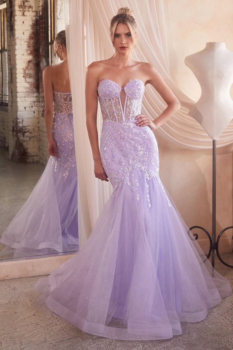 Prom Dresses Long Sequin Mermaid Formal Coset Prom Gown Lavender