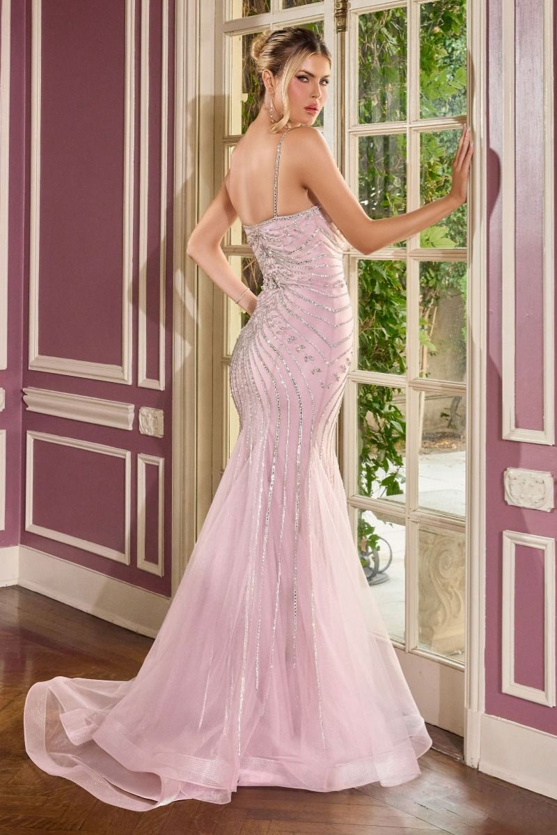 Prom Dresses Long Formal Prom Beaded Fitted Dress LaDivine CB167 Mauve