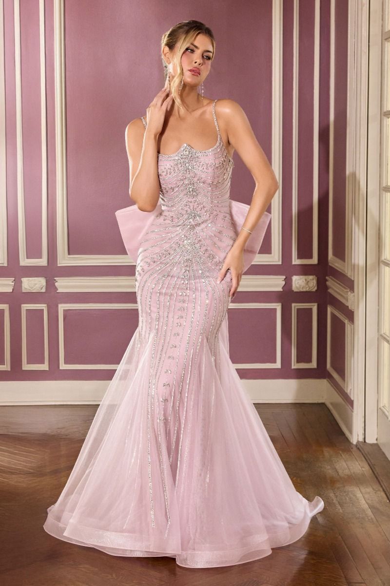 Prom Dresses Long Formal Prom Beaded Fitted Dress LaDivine CB167 Mauve