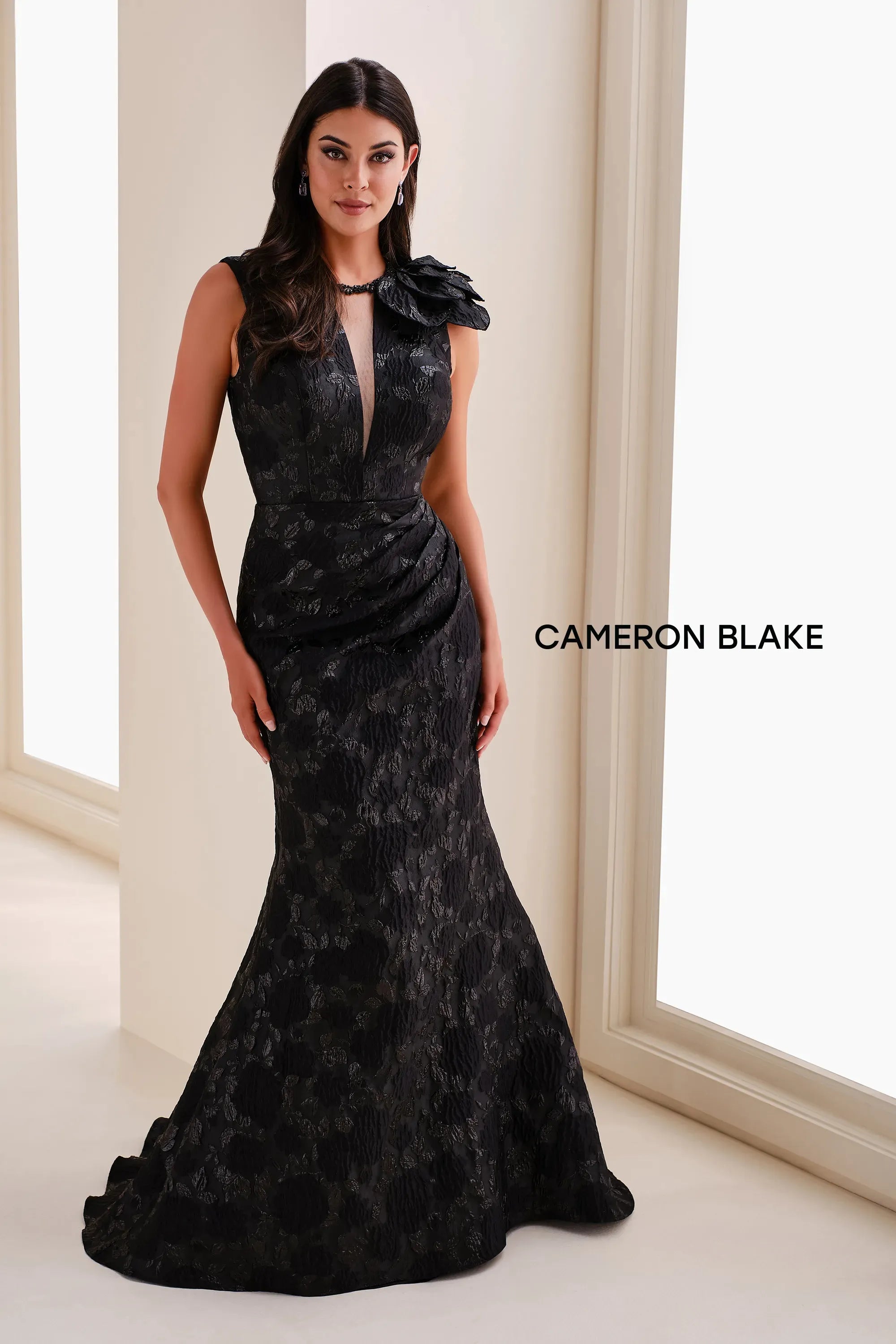 Formal Dresses Long Formal Mermaid Floral Evening Dress Black