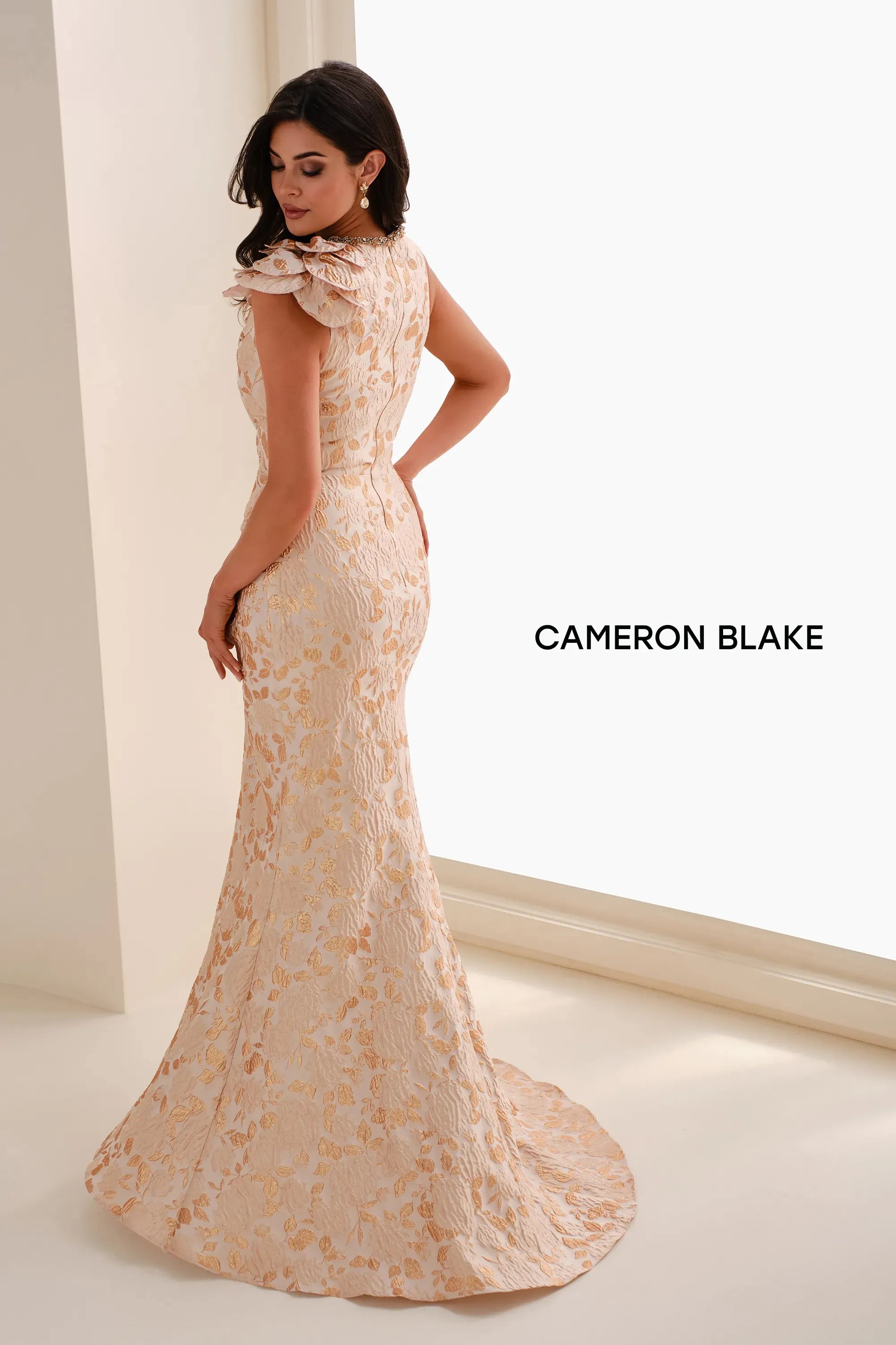 Formal Dresses Long Formal Mermaid Floral Evening Dress Gold