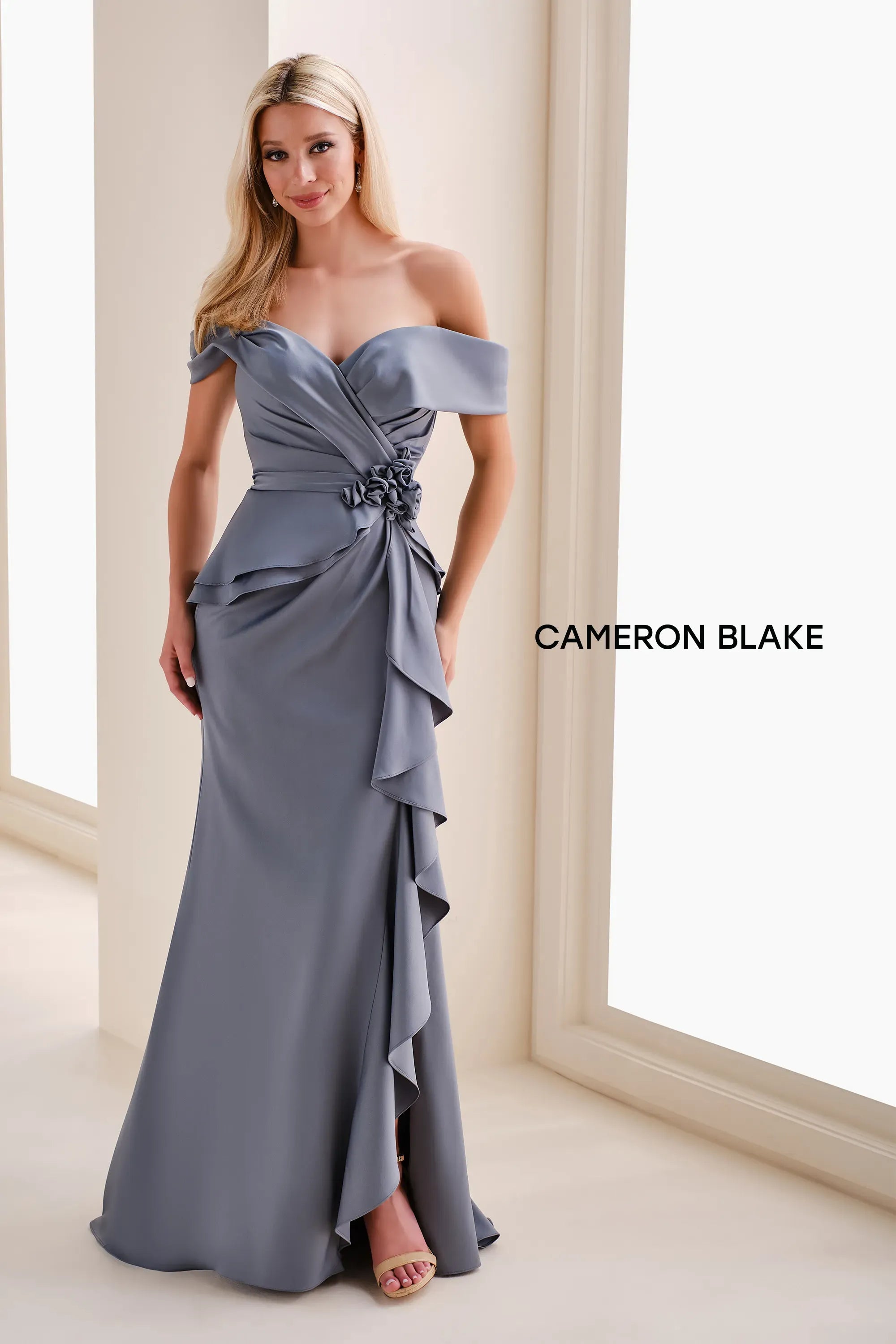 Formal Dresses Long Formal Mermaid Ruffle Dress Steel Gray