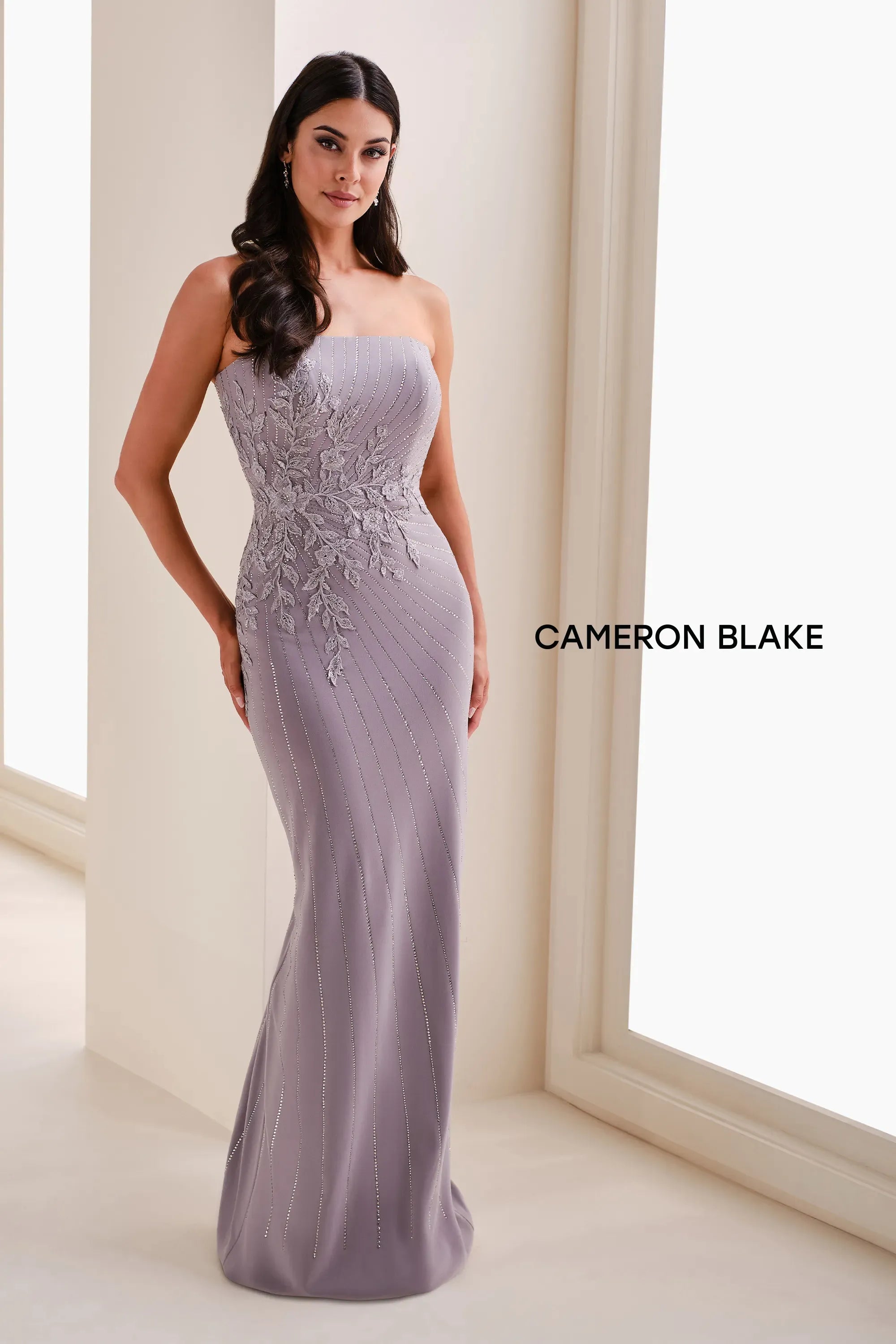Formal Dresses Long Formal Floral Fitted Dress Nickel