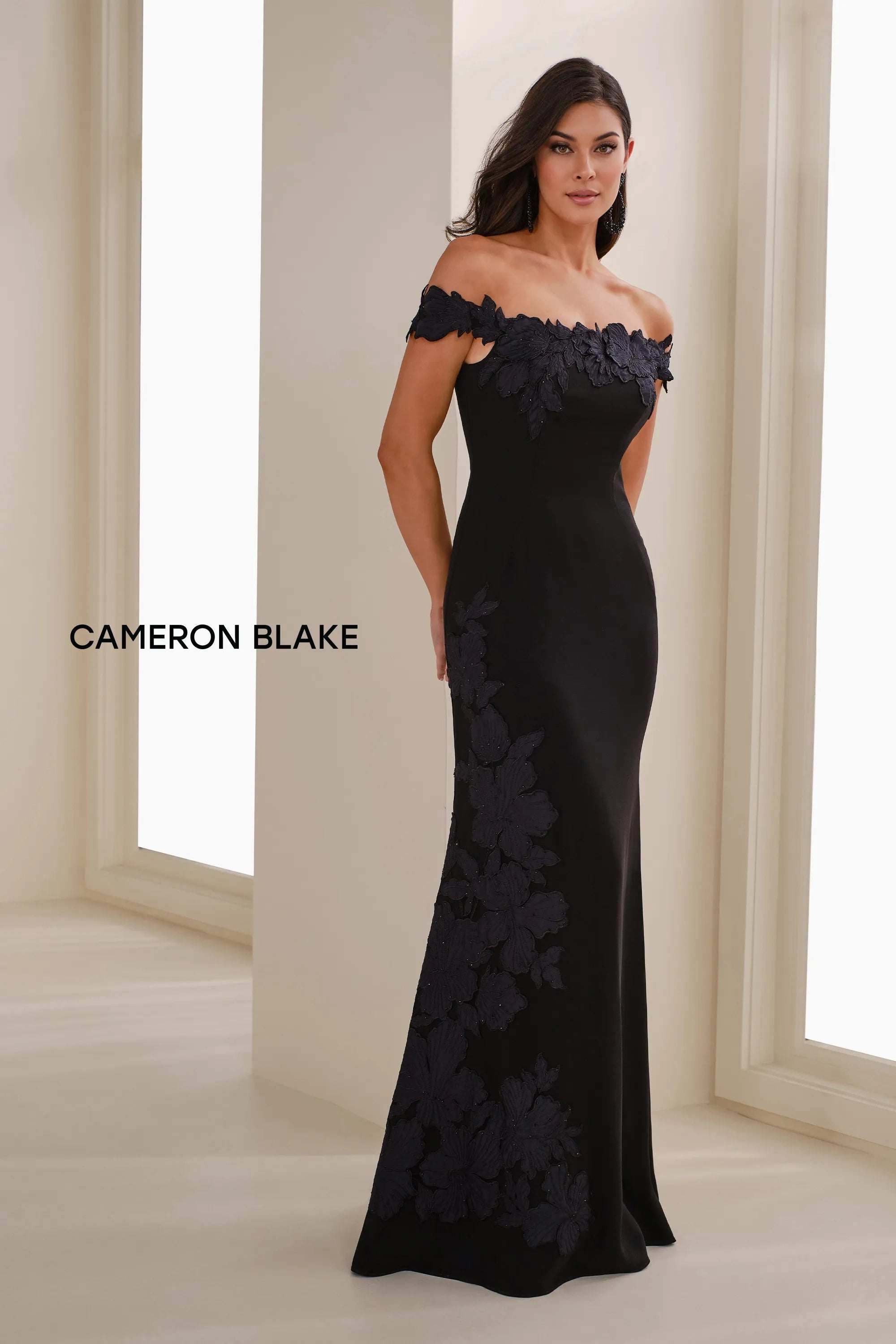 Formal Dresses Long Formal Floral Mermaid Dress Black/Navy Blue