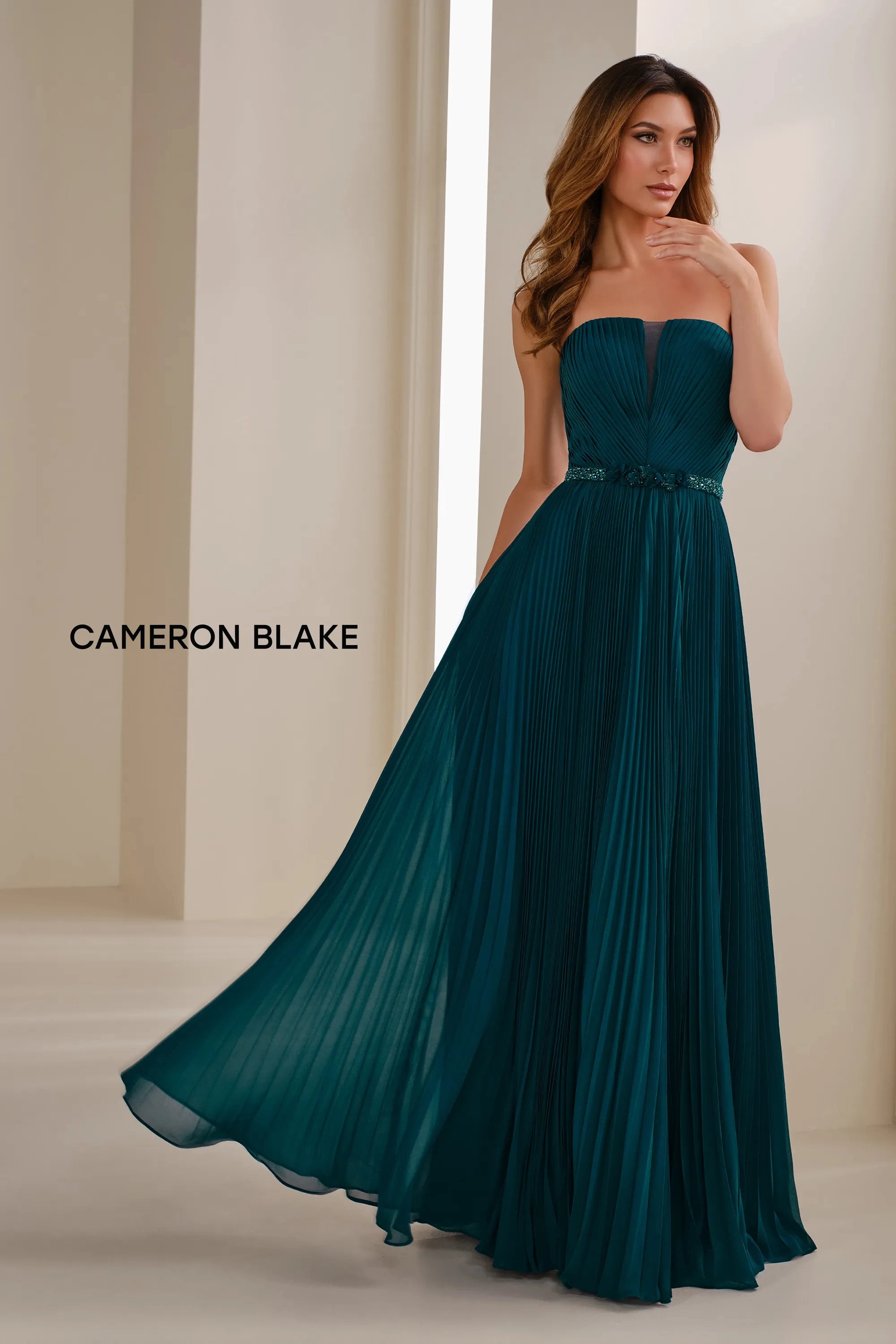 Formal Dresses Pleated Long Formal Beaded A Line Evening Gown Teal