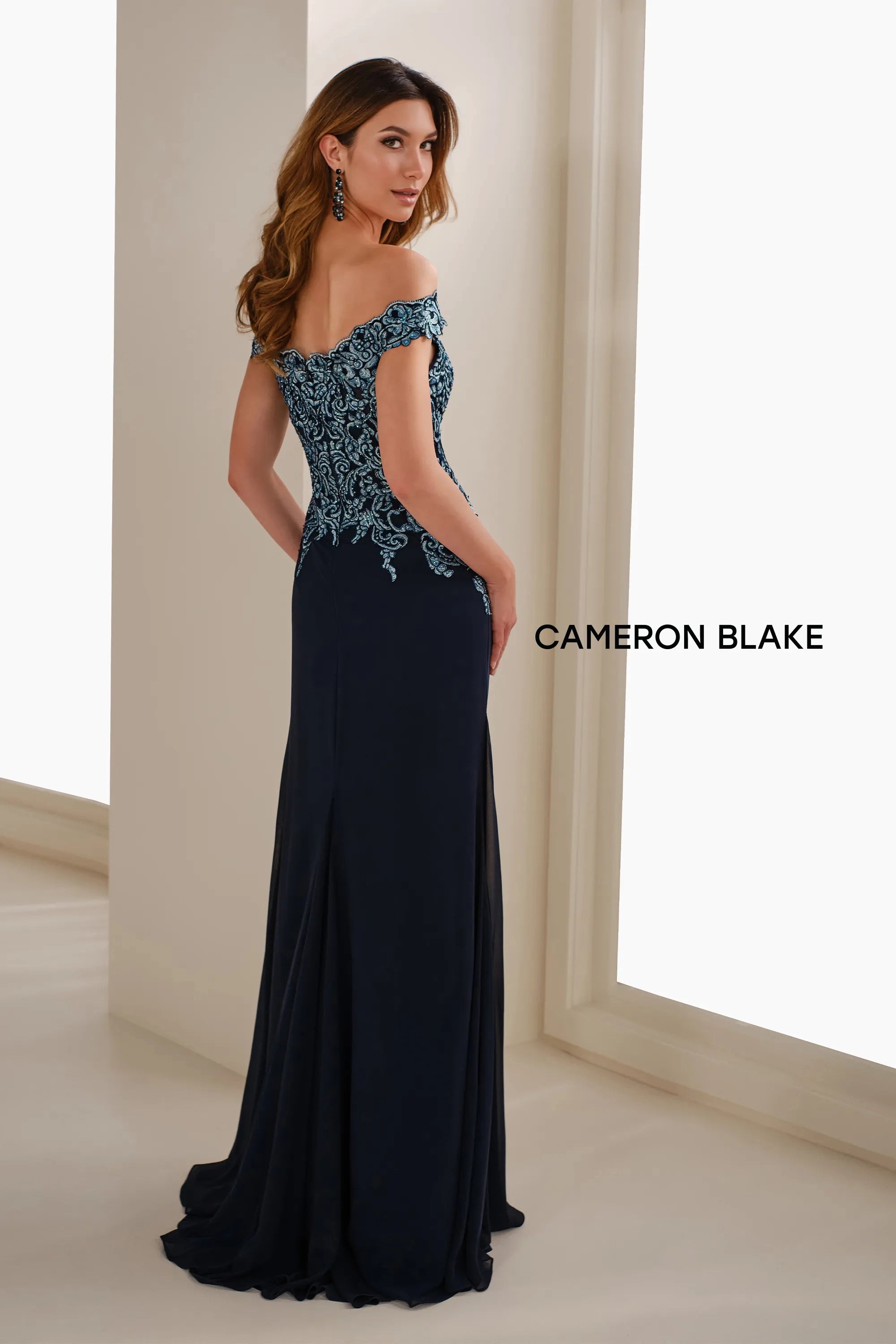 Formal Dresses Long Formal Lace Applique Evening Dress Navy/Turquoise