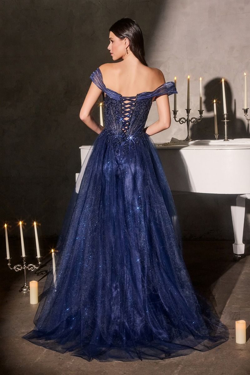 Prom Dresses Long Formal A Line Ball Gown Prom Dress LaDivine CC493 Navy
